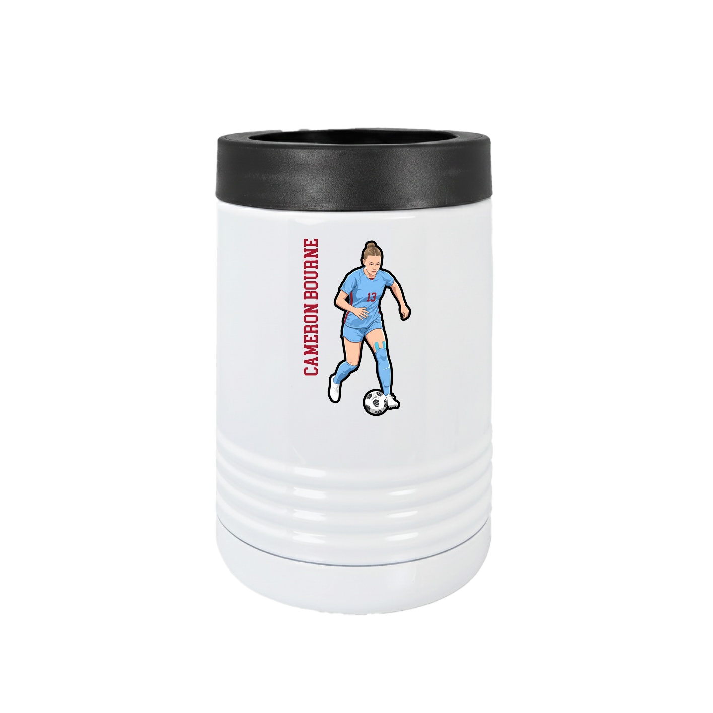 Beverage Holder — Name Vertical in White