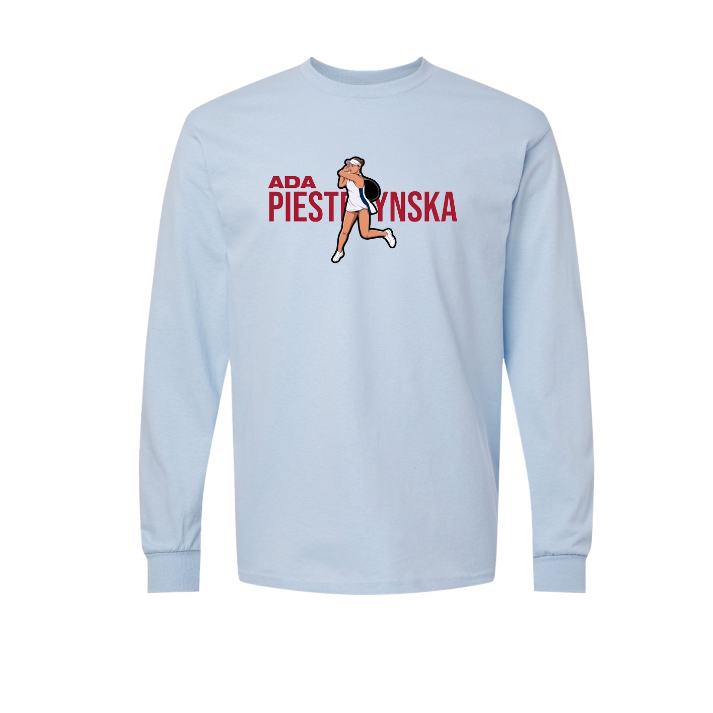 Long Sleeve Tee — Player Name in Light Blue