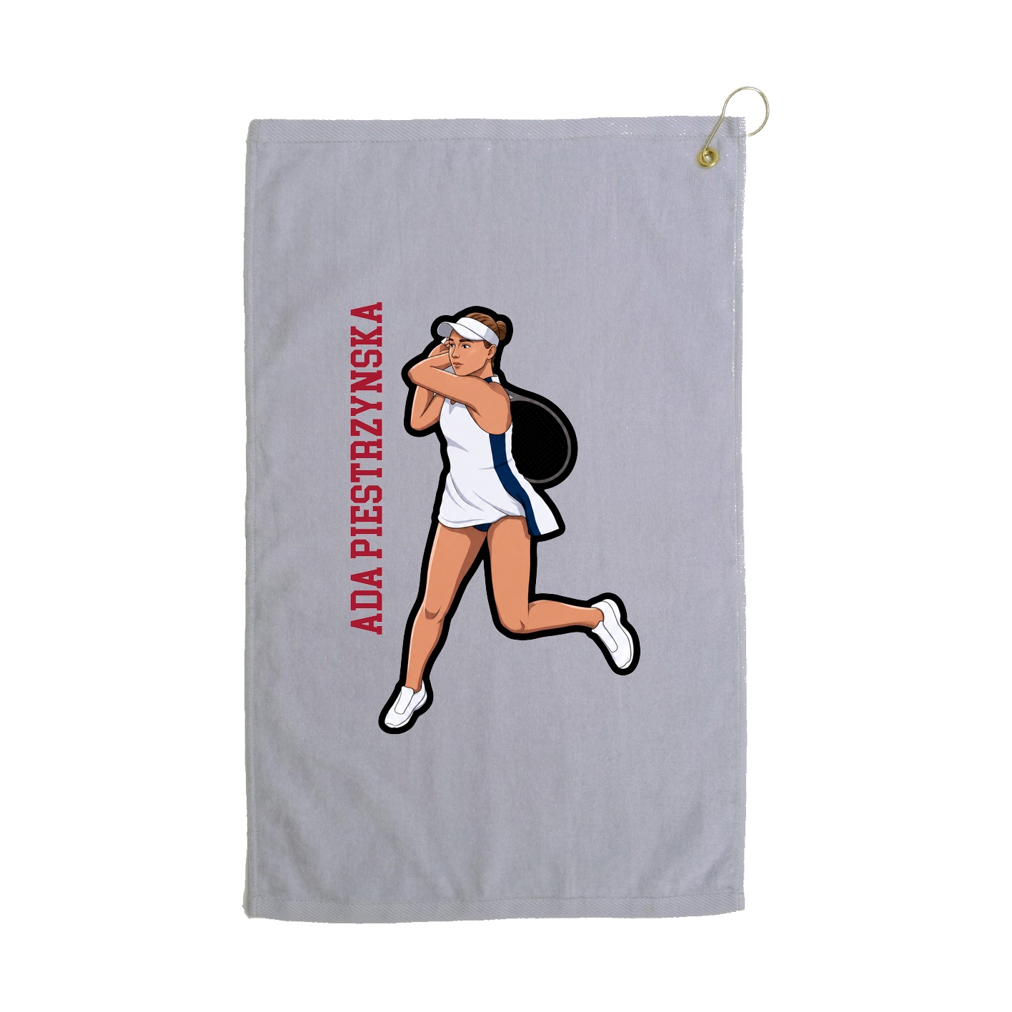 Golf Towel — Name Vertical in Grey