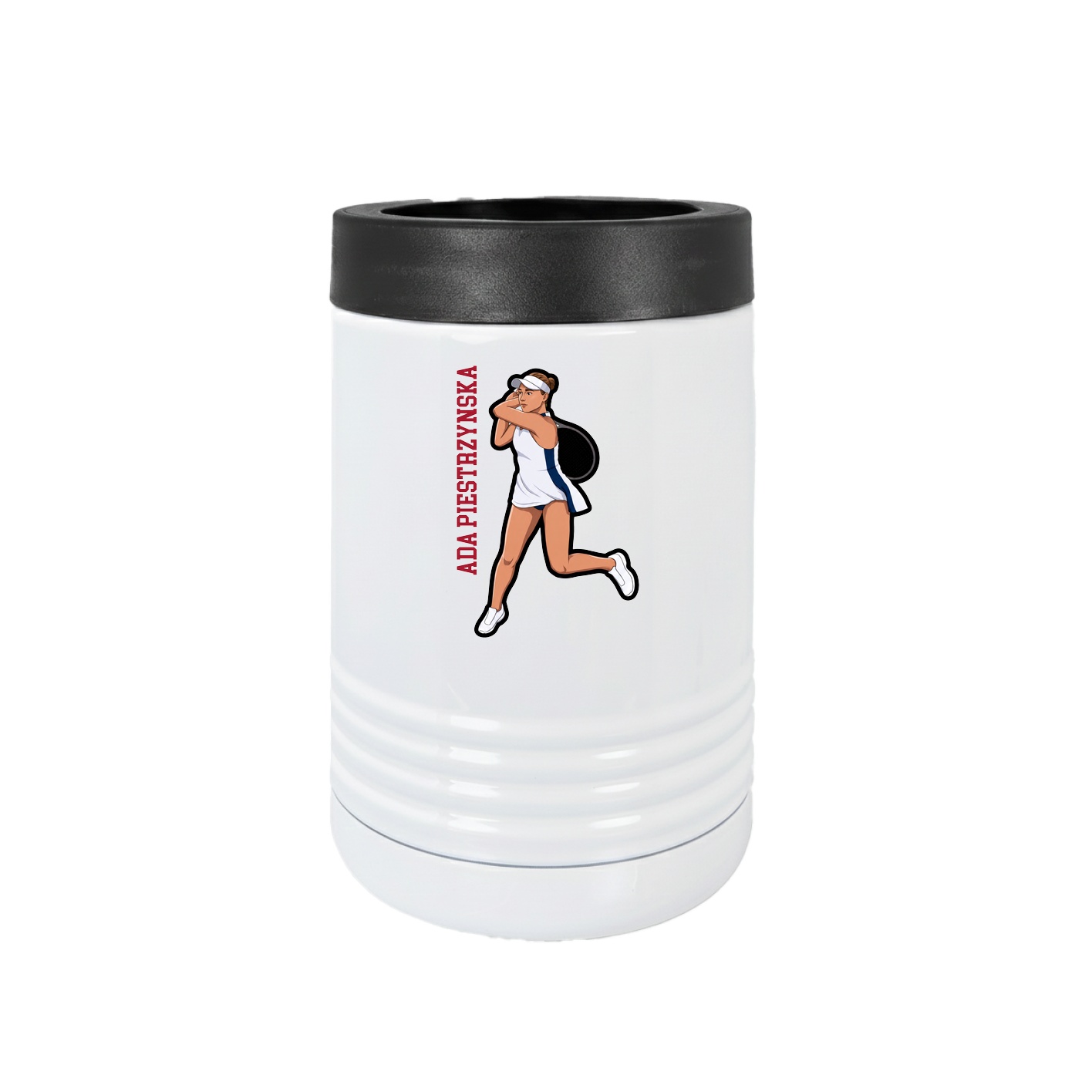 Beverage Holder — Name Vertical in White