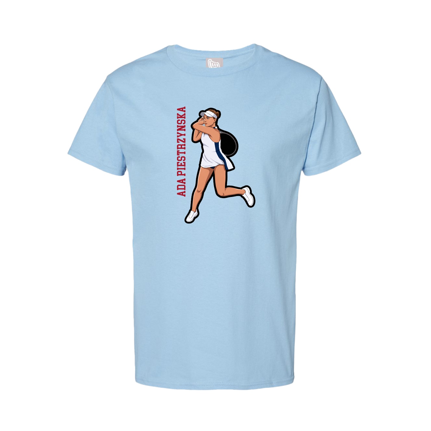 Youth Tee — Name Vertical in Light Blue
