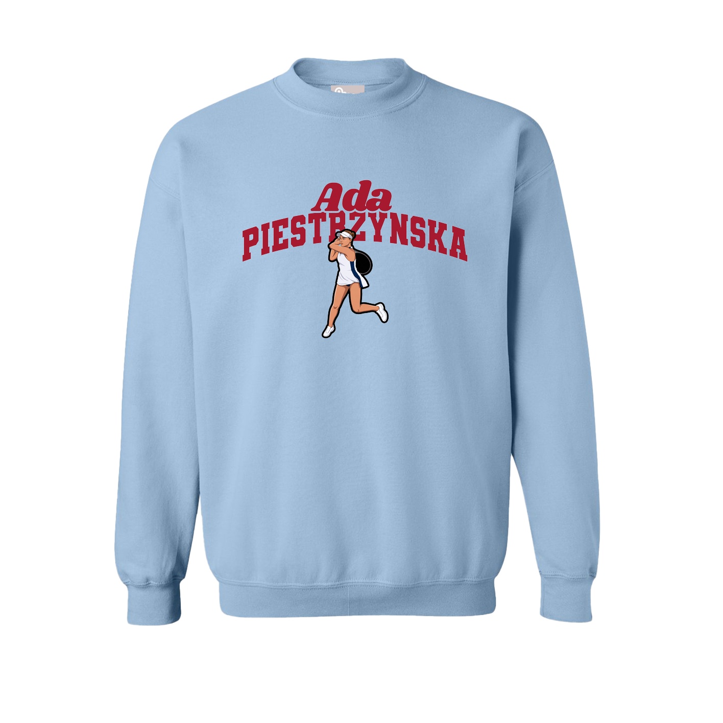 Fleece Crew — Signature Arch in Light Blue