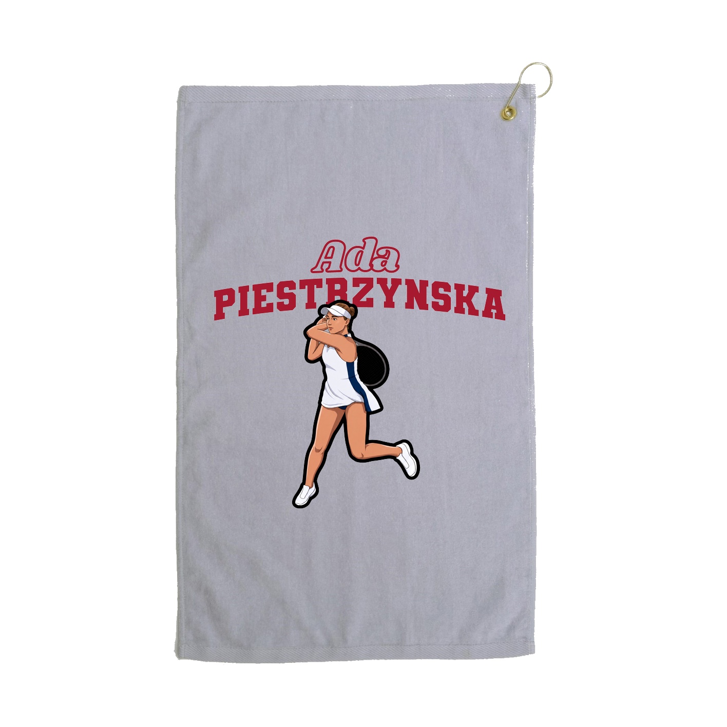 Golf Towel — Name Arch in Grey