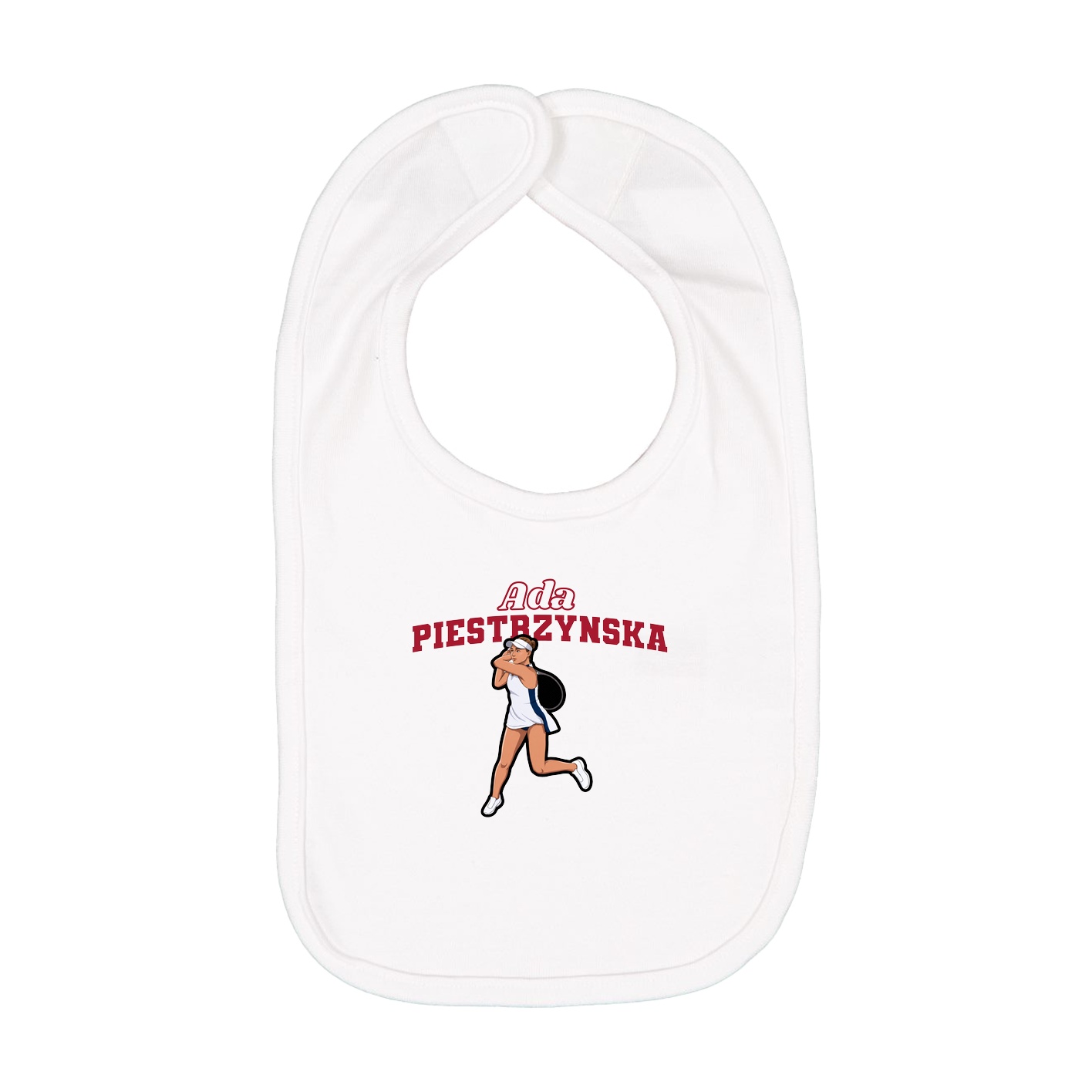 Infant Bib — Name Arch in White