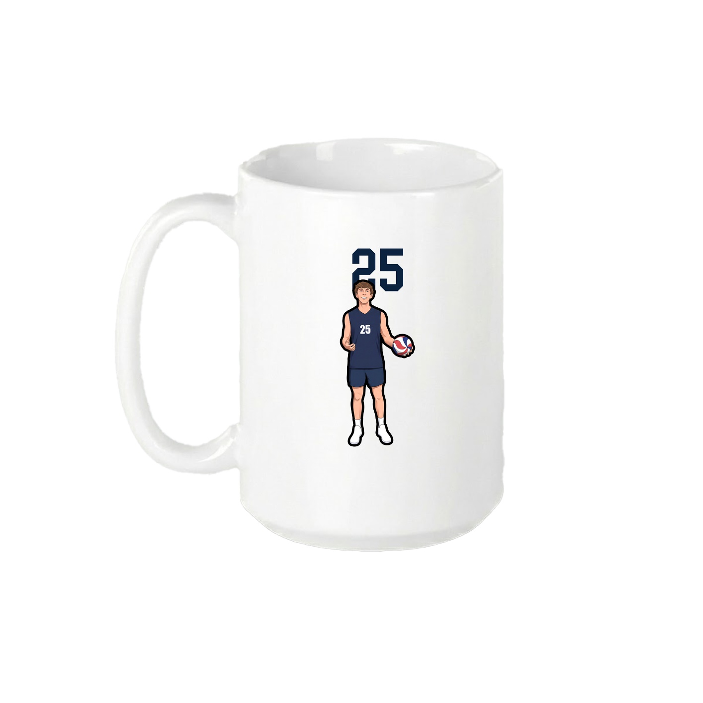 15oz Coffee Mug — Number Top in White