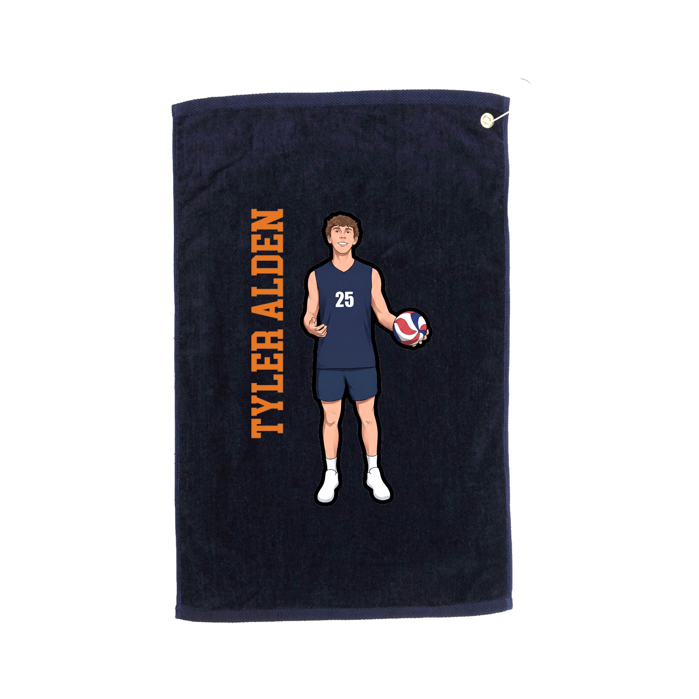 Golf Towel — Name Vertical in Navy