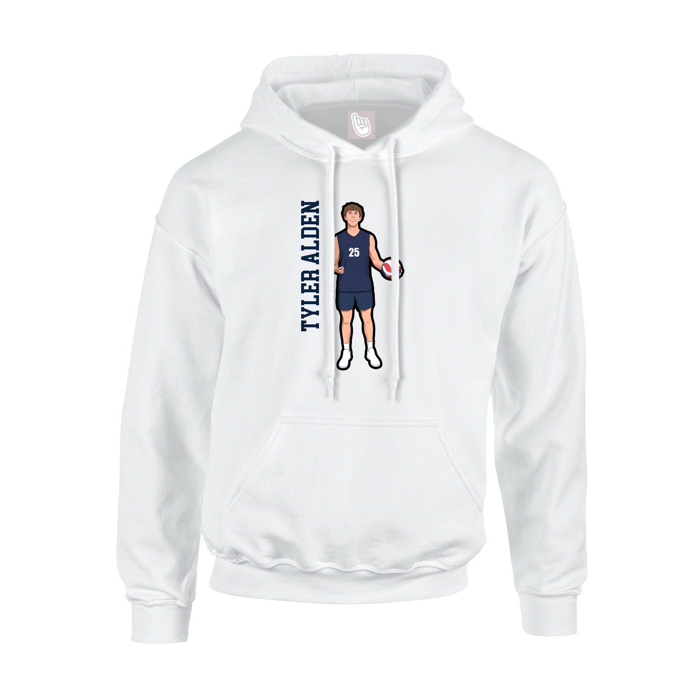 Hoodie — Name Vertical in White