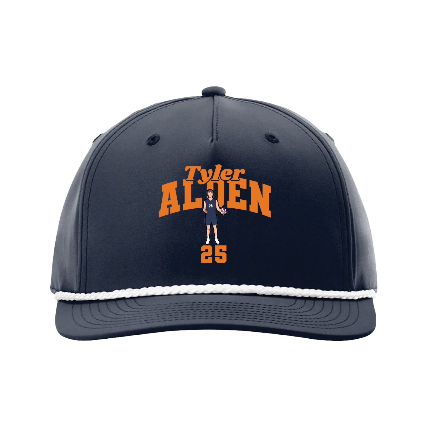 Five-Panel Classic Rope Cap — Signature Arch in Navy