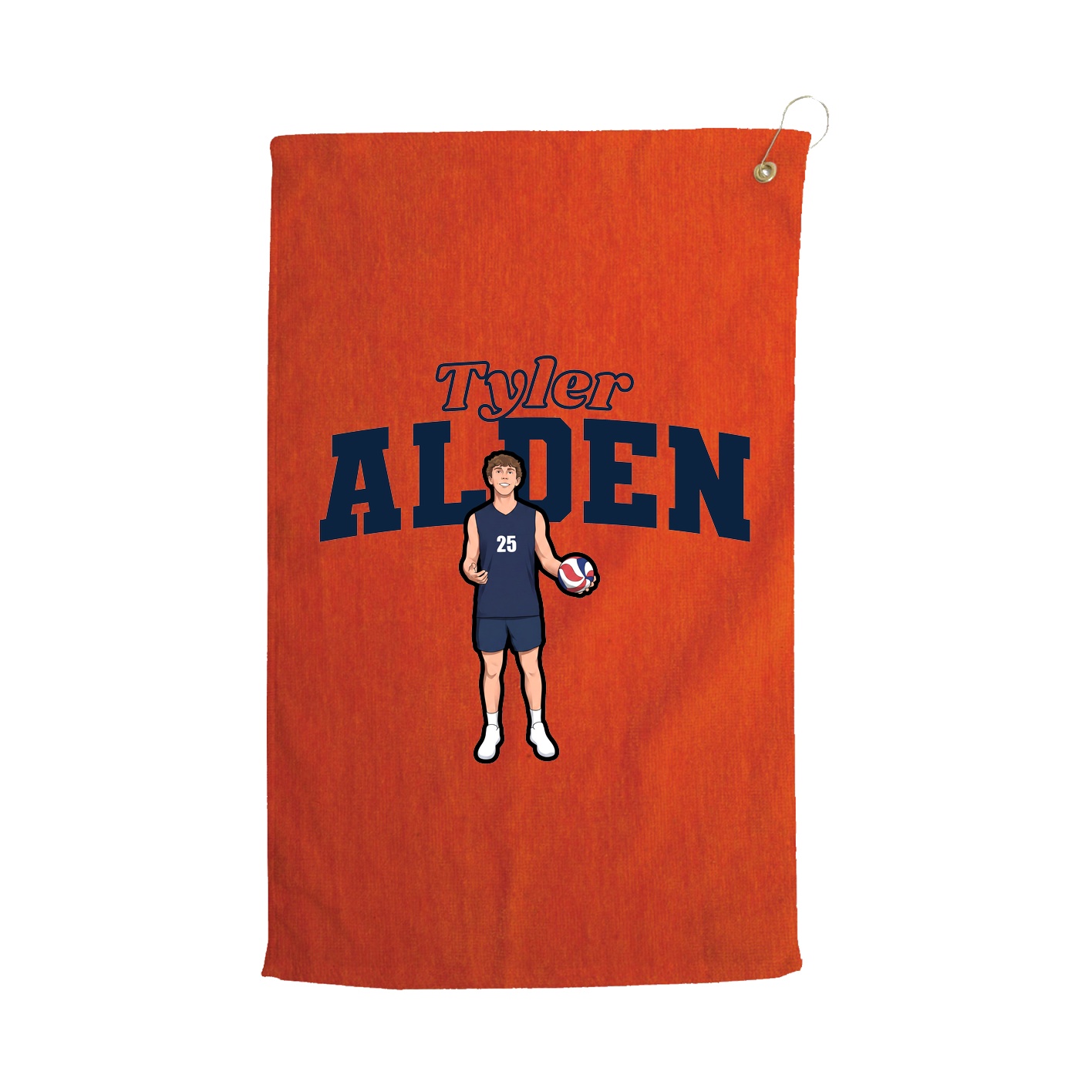 Golf Towel — Name Arch in Orange