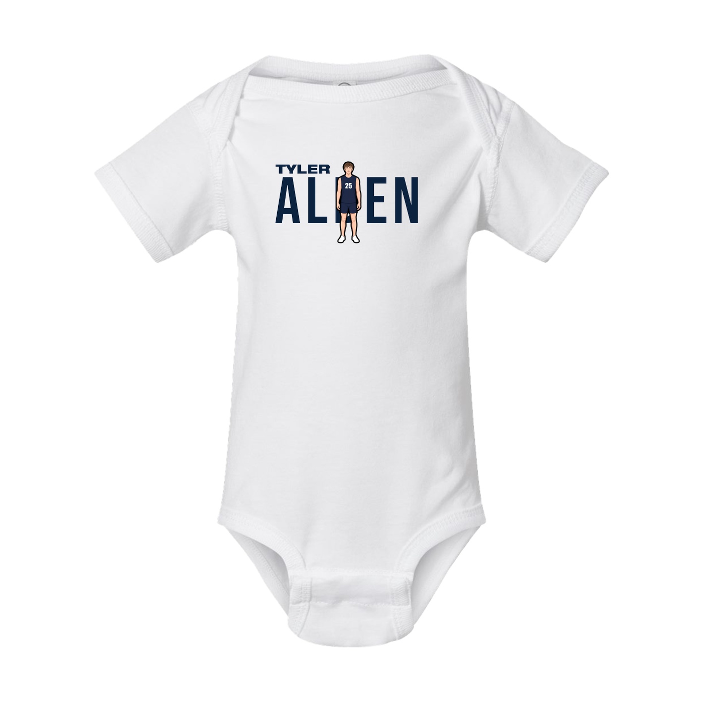 Baby Onesie — Player Name in White