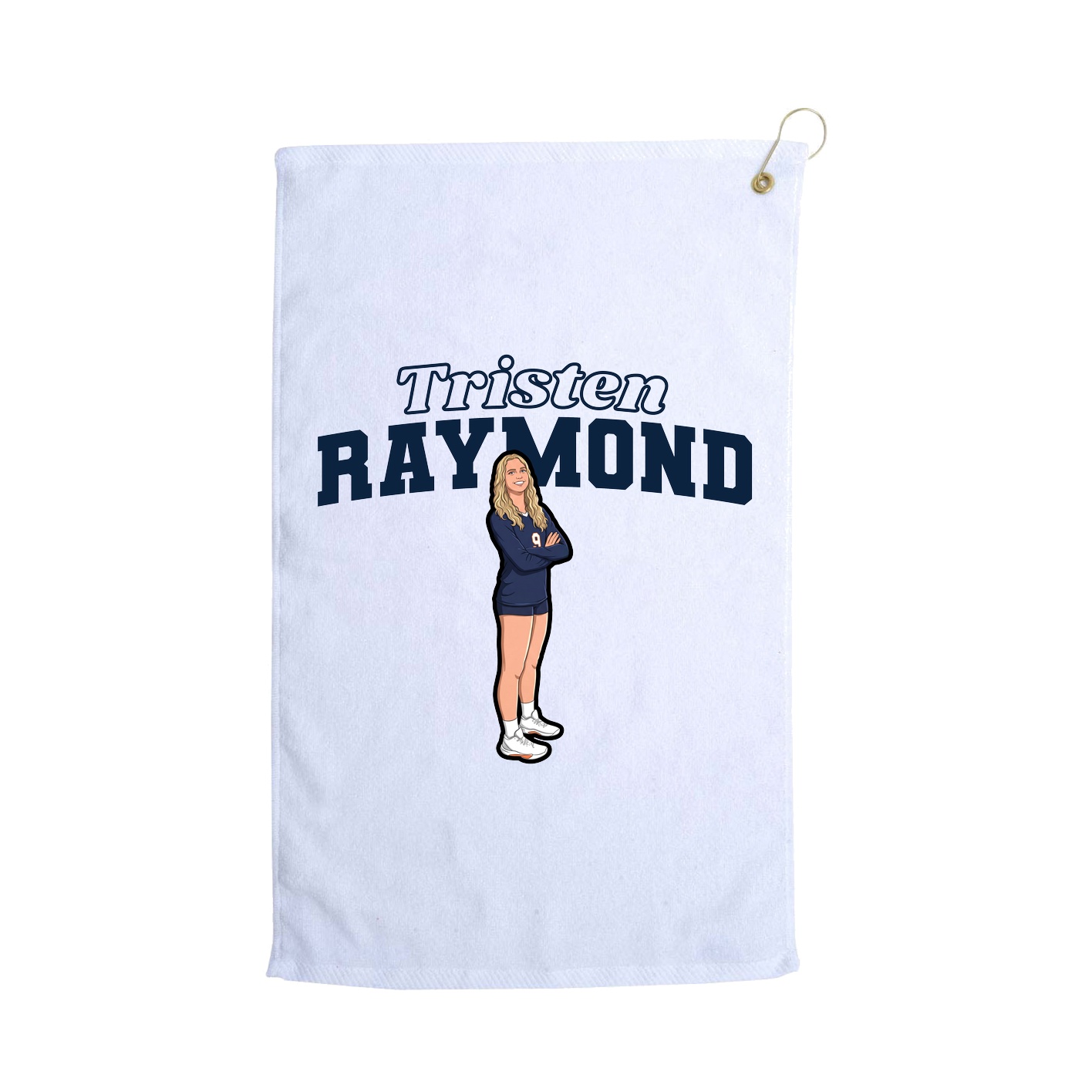 Golf Towel — Name Arch in White