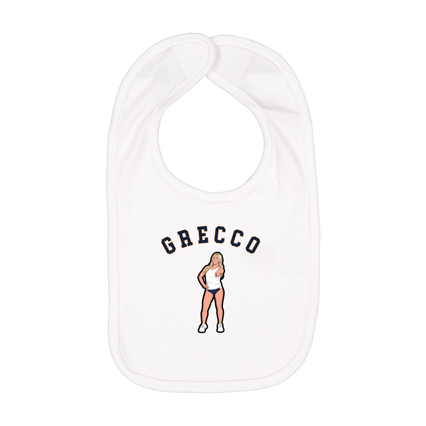Infant Bib — Shirsey Arch in White