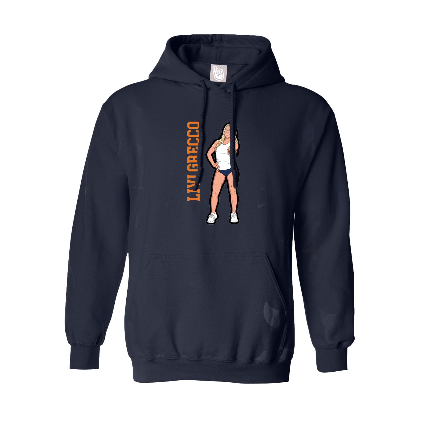 Youth Hoodie — Name Vertical in Navy