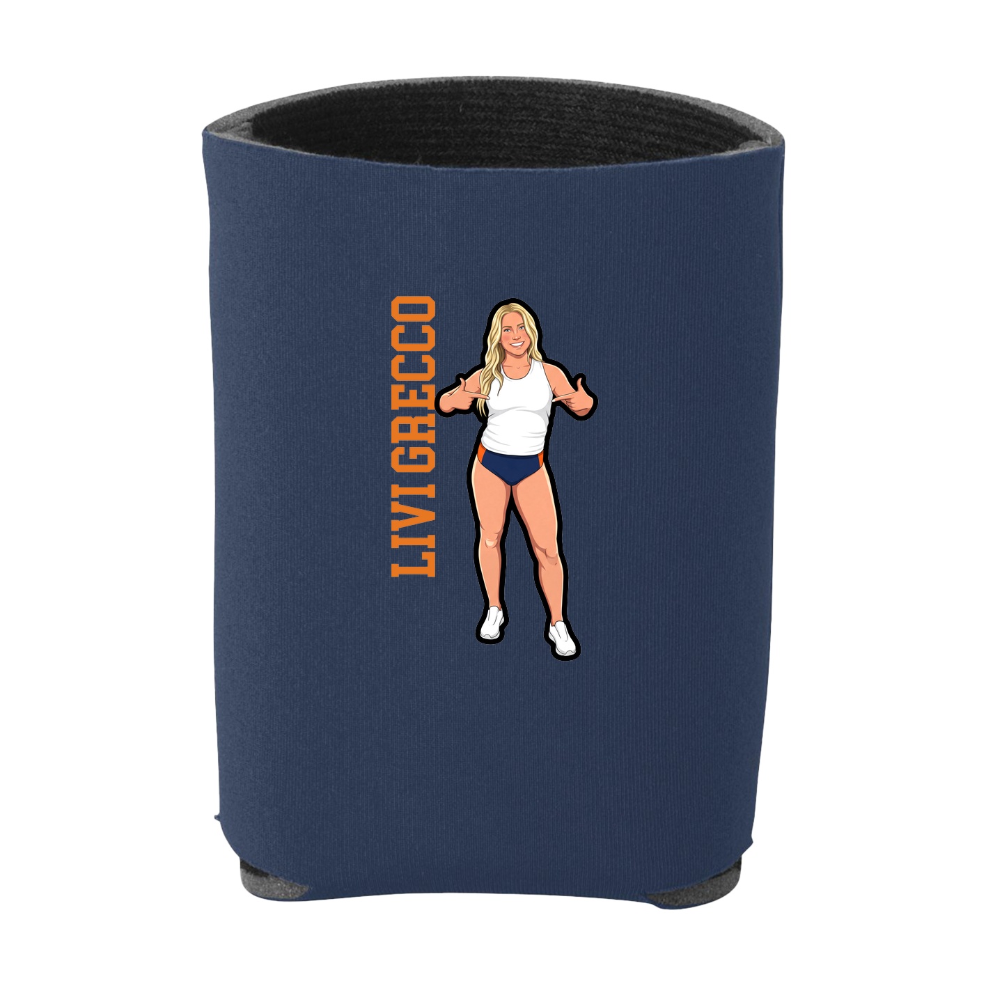 Can Holder — Name Vertical in Navy