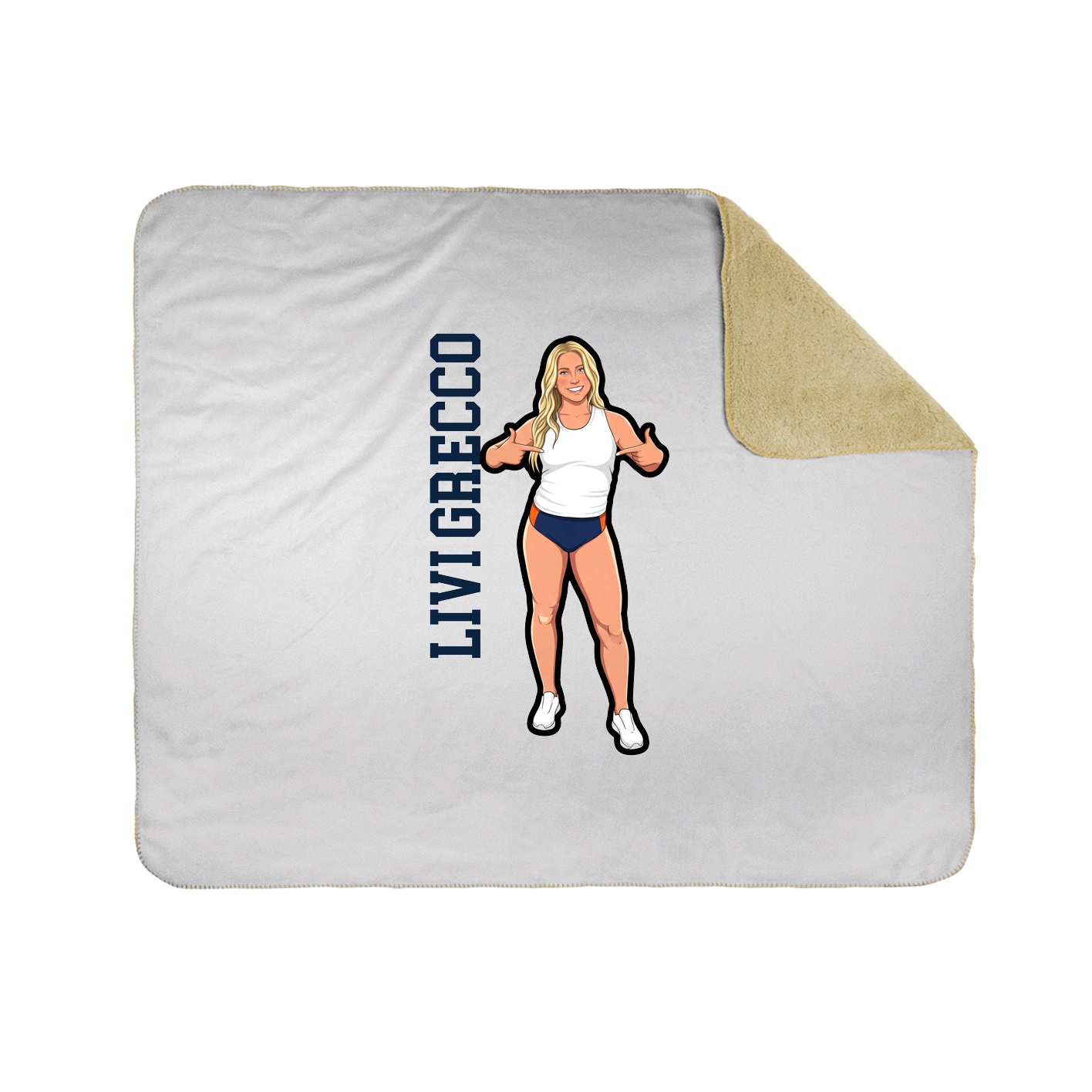Throw Blanket — Name Vertical in White