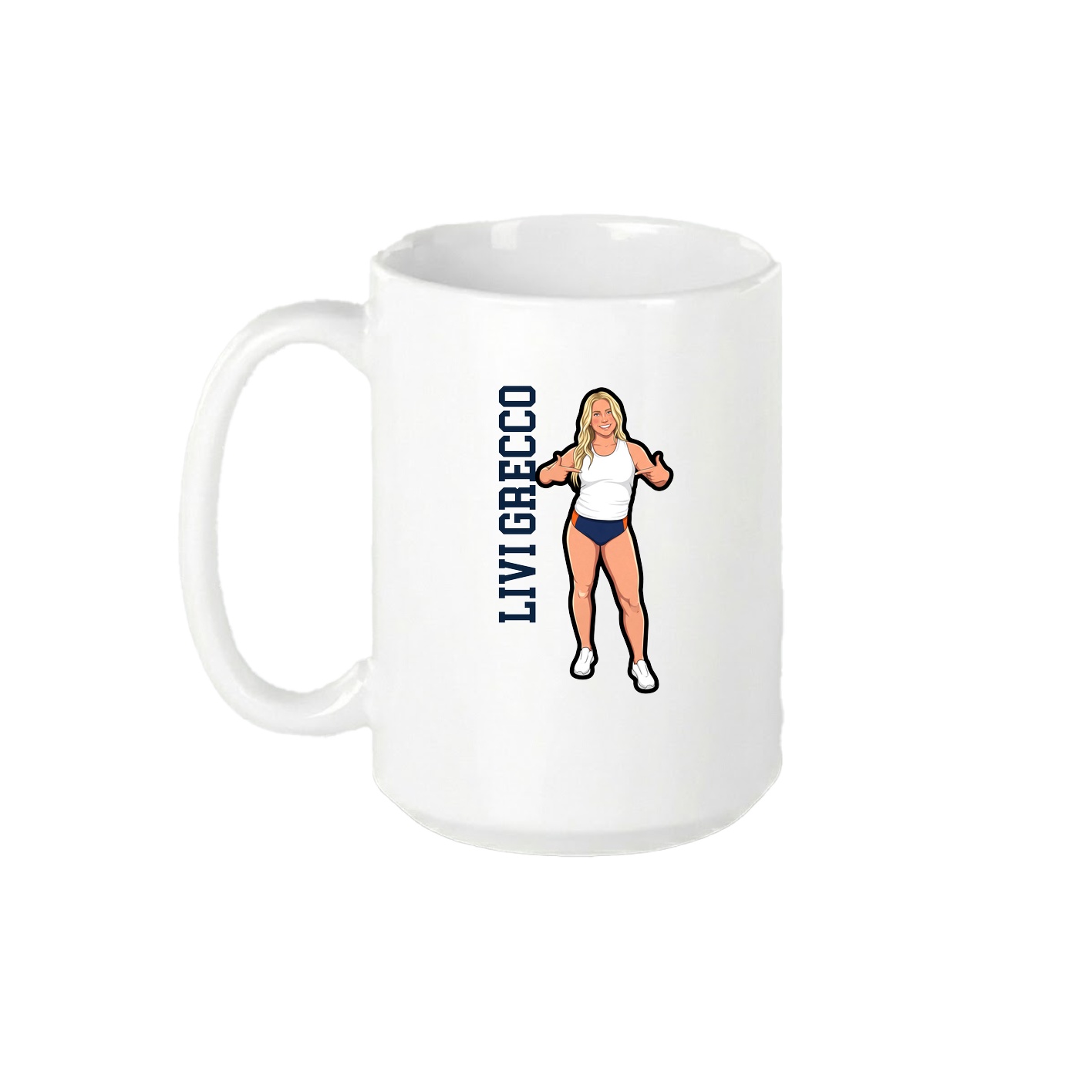 15oz Coffee Mug — Name Vertical in White