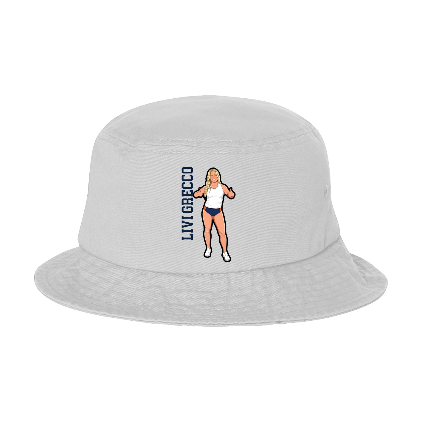 Bucket Cap — Name Vertical in White