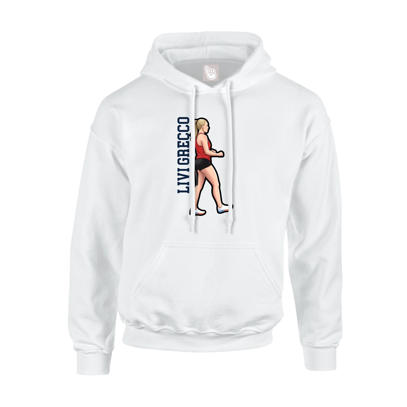 Youth Hoodie — Name Vertical in White