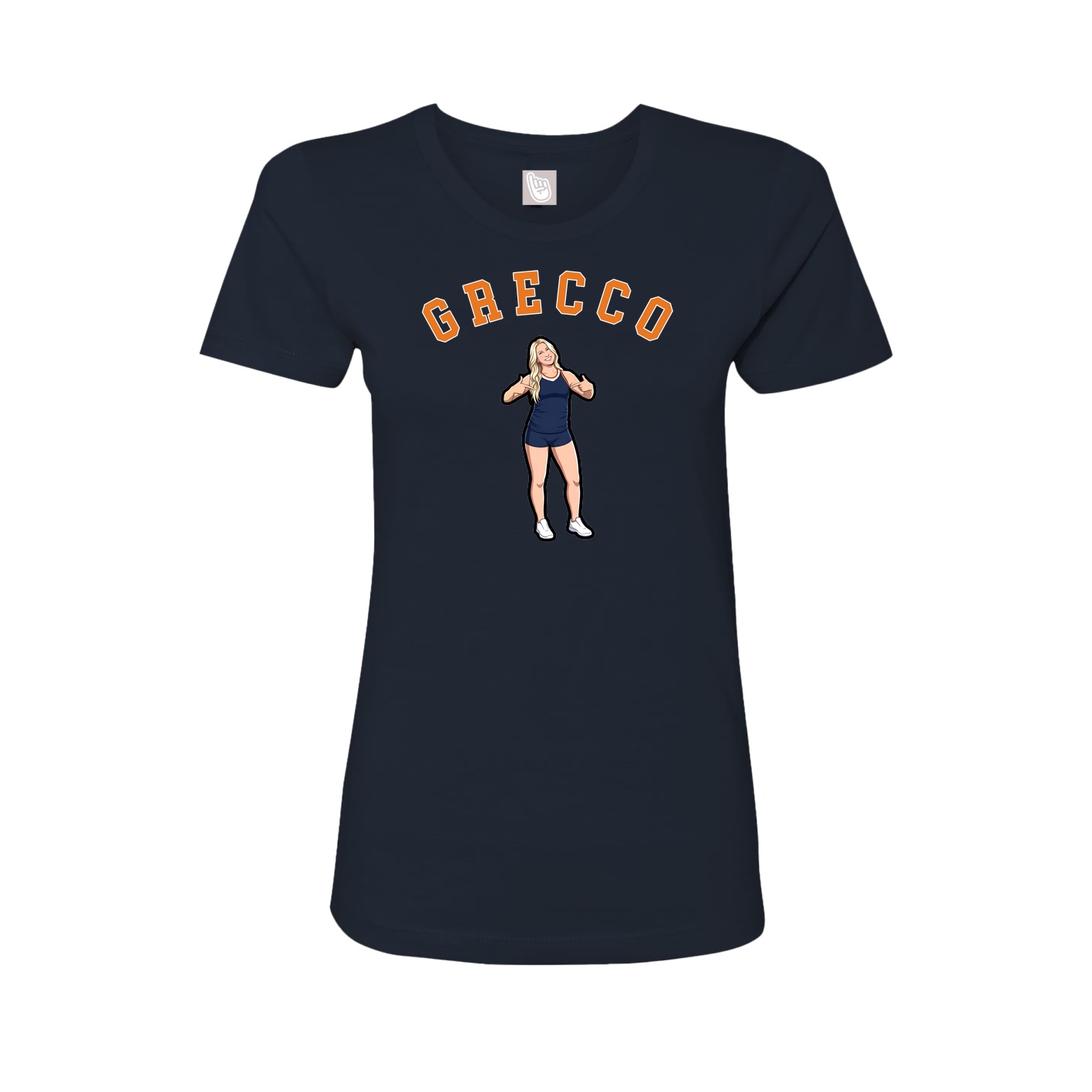 Fitted Women's Tee — Shirsey Arch in Navy