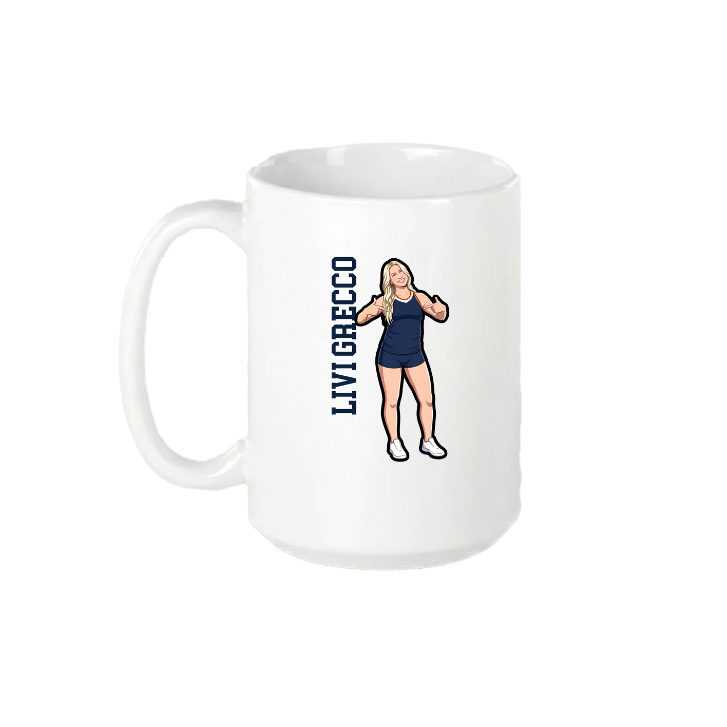 15oz Coffee Mug — Name Vertical in White