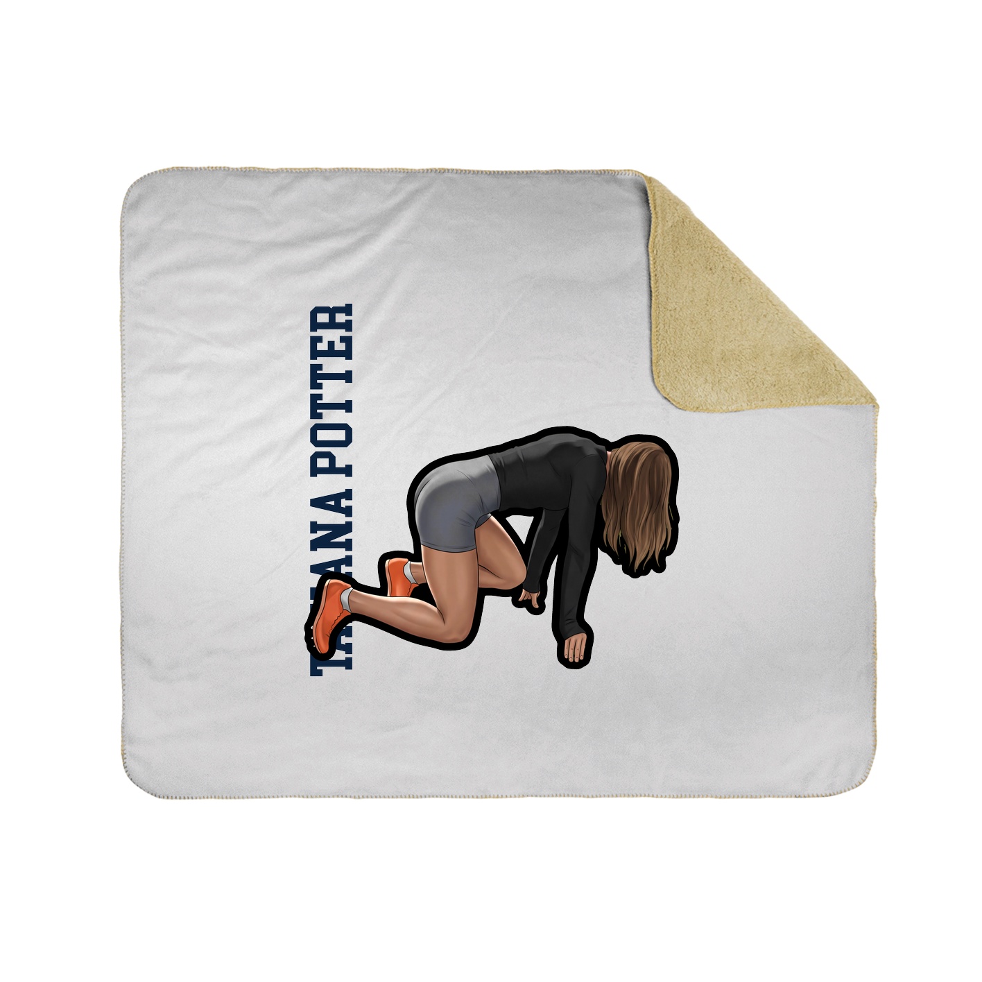 Throw Blanket — Name Vertical in White