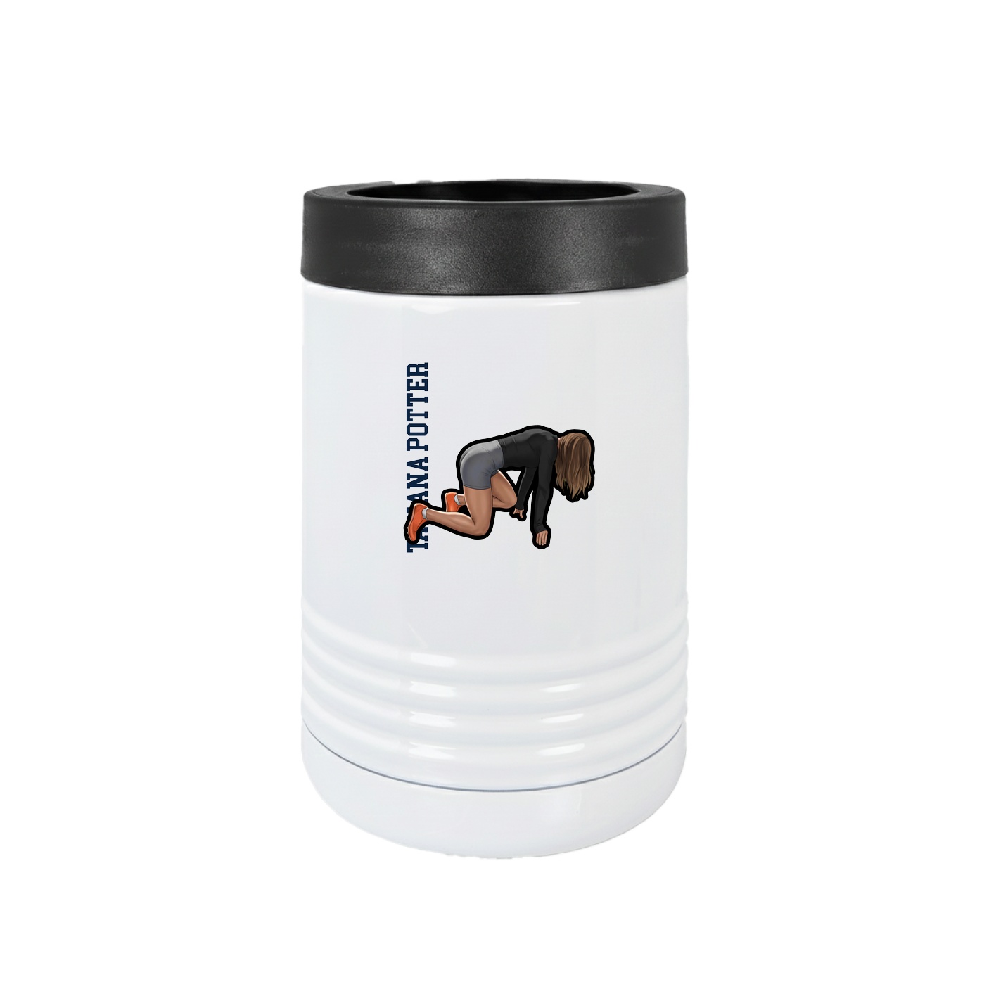 Beverage Holder — Name Vertical in White