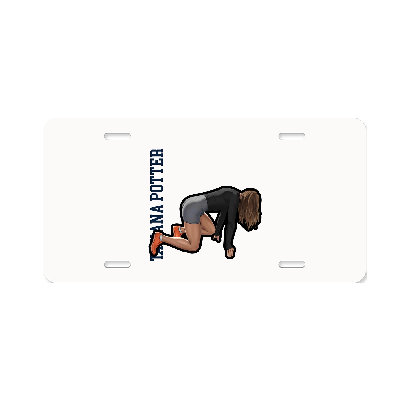 License Plate — Name Vertical in Classic