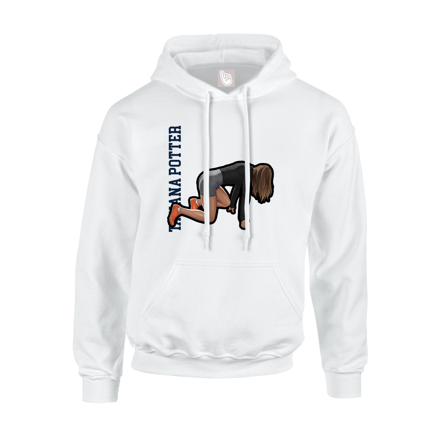 Hoodie — Name Vertical in White
