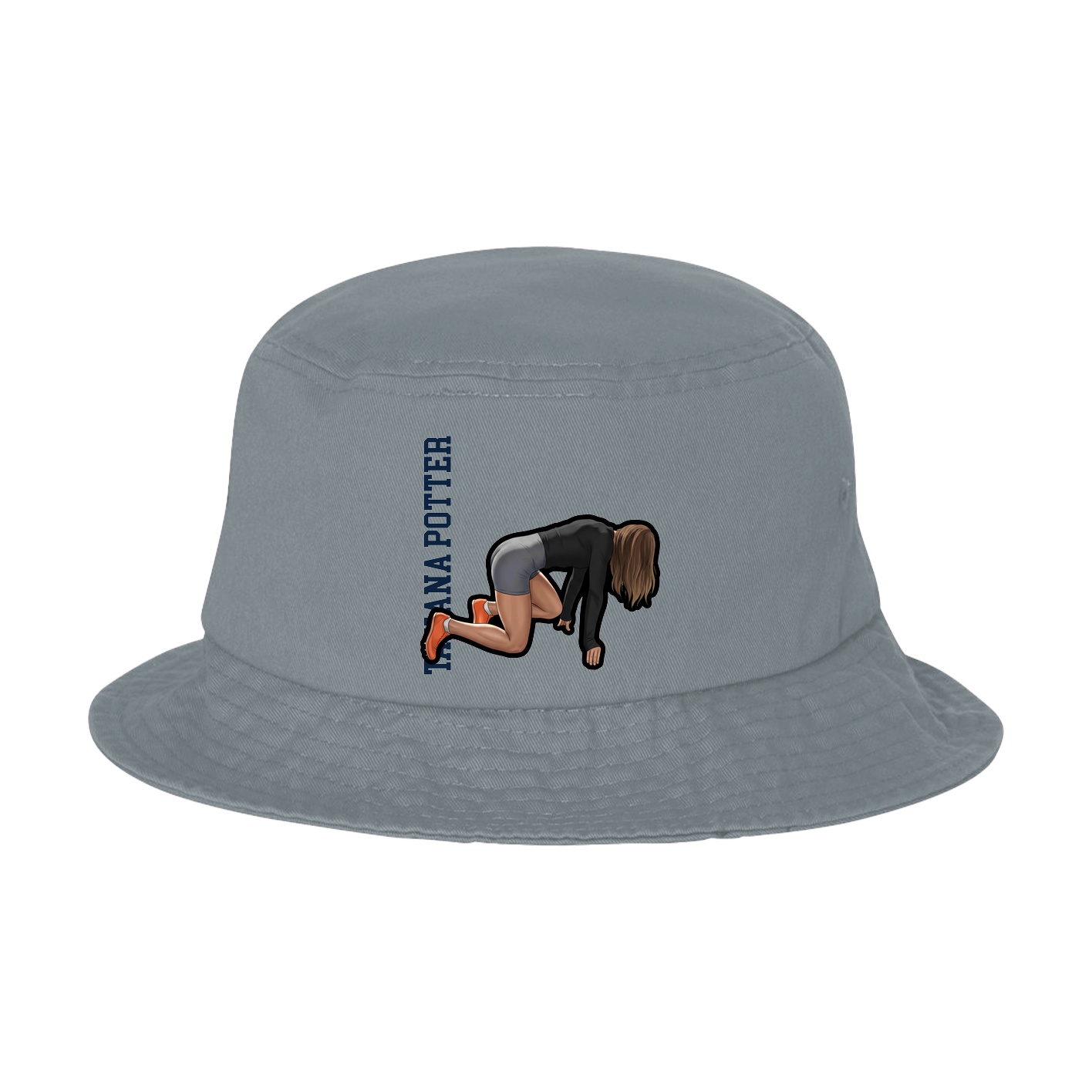 Bucket Cap — Name Vertical in Grey