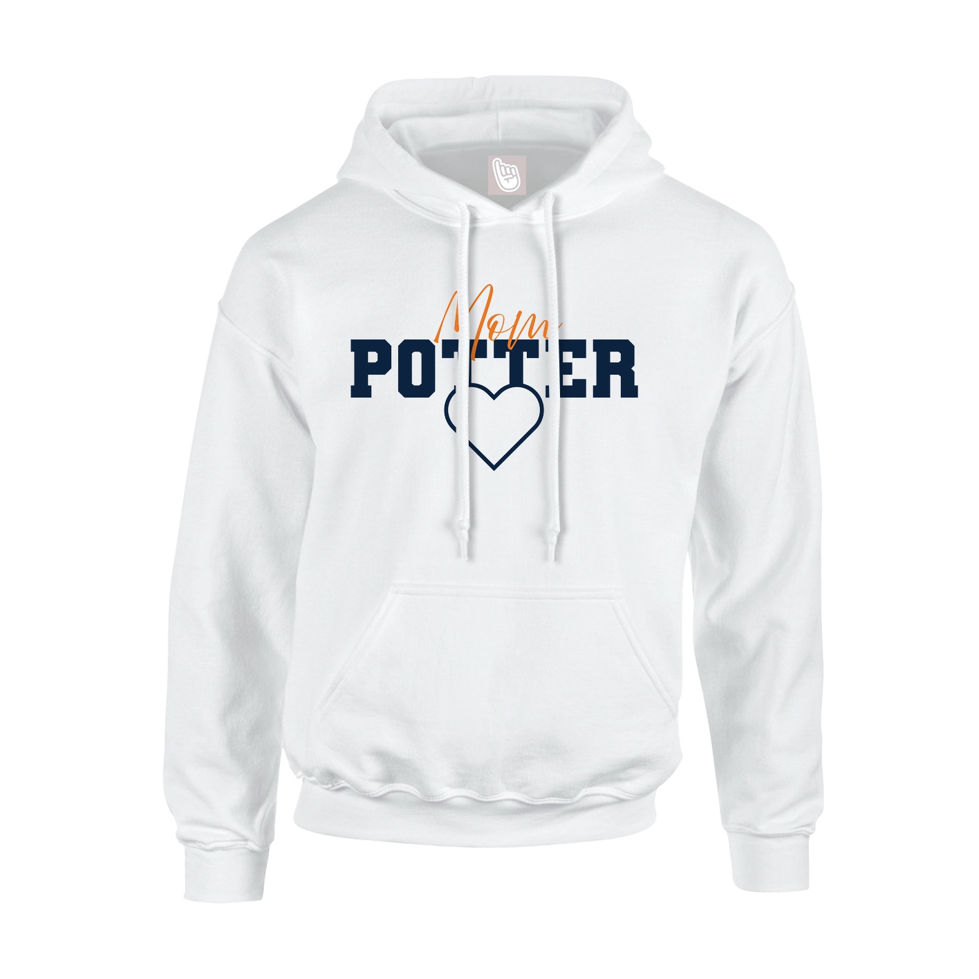 Hoodie — Mothers Day Heart in White