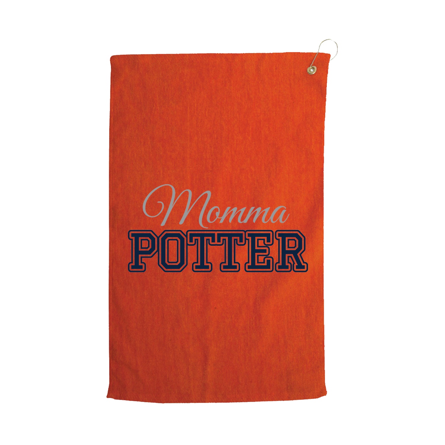 Golf Towel — Mothers Day Block in Orange