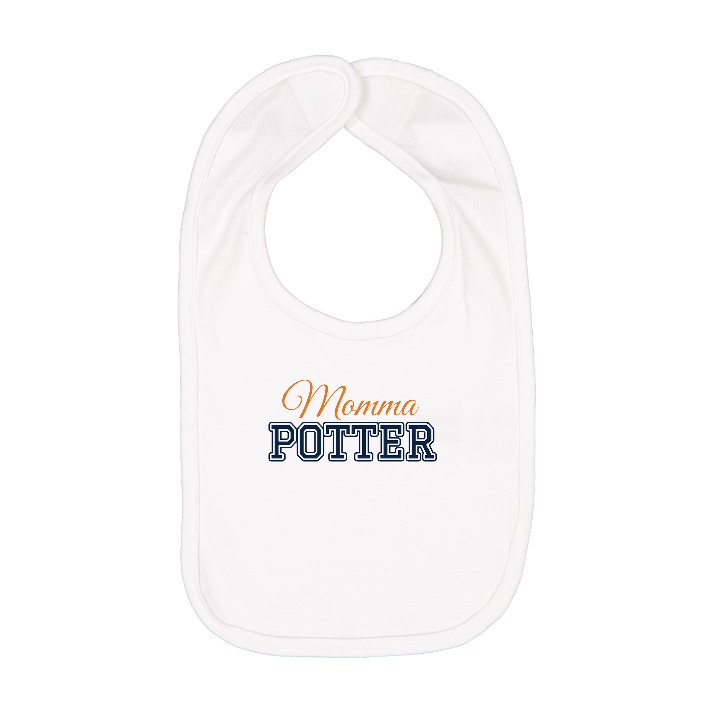 Infant Bib — Mothers Day Block in White