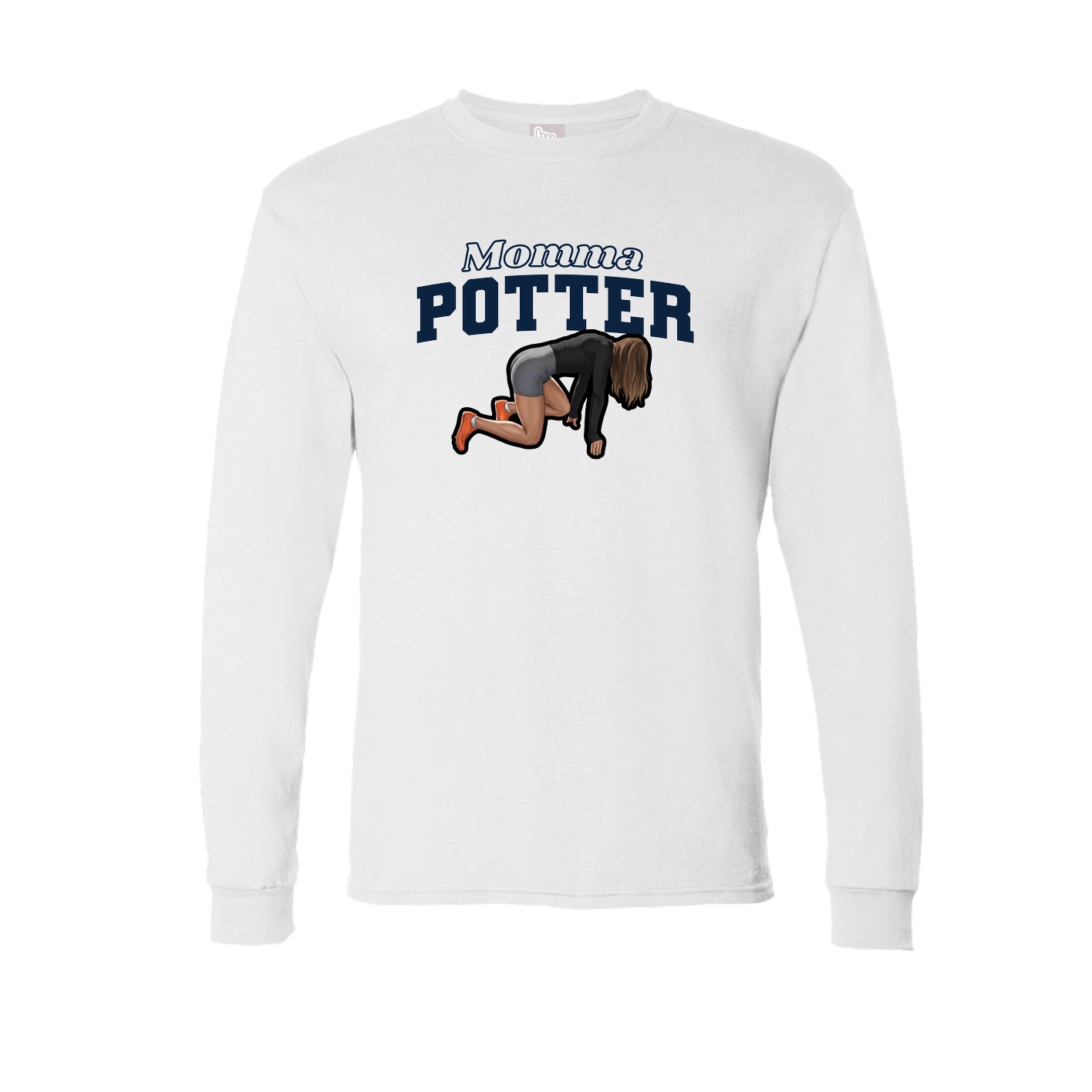 Long Sleeve Tee — Mothers Day Block in White