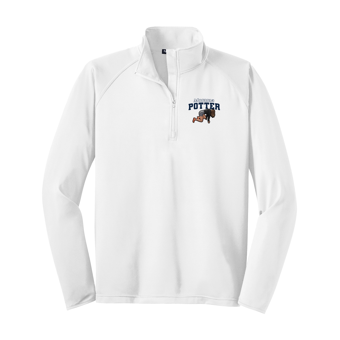 Q-Zip Pullover — Mothers Day Block in White