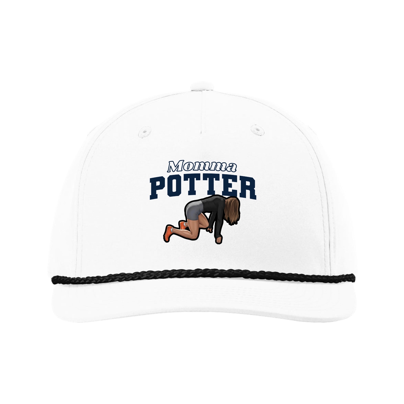 Five-Panel Classic Rope Cap — Mothers Day Block in White