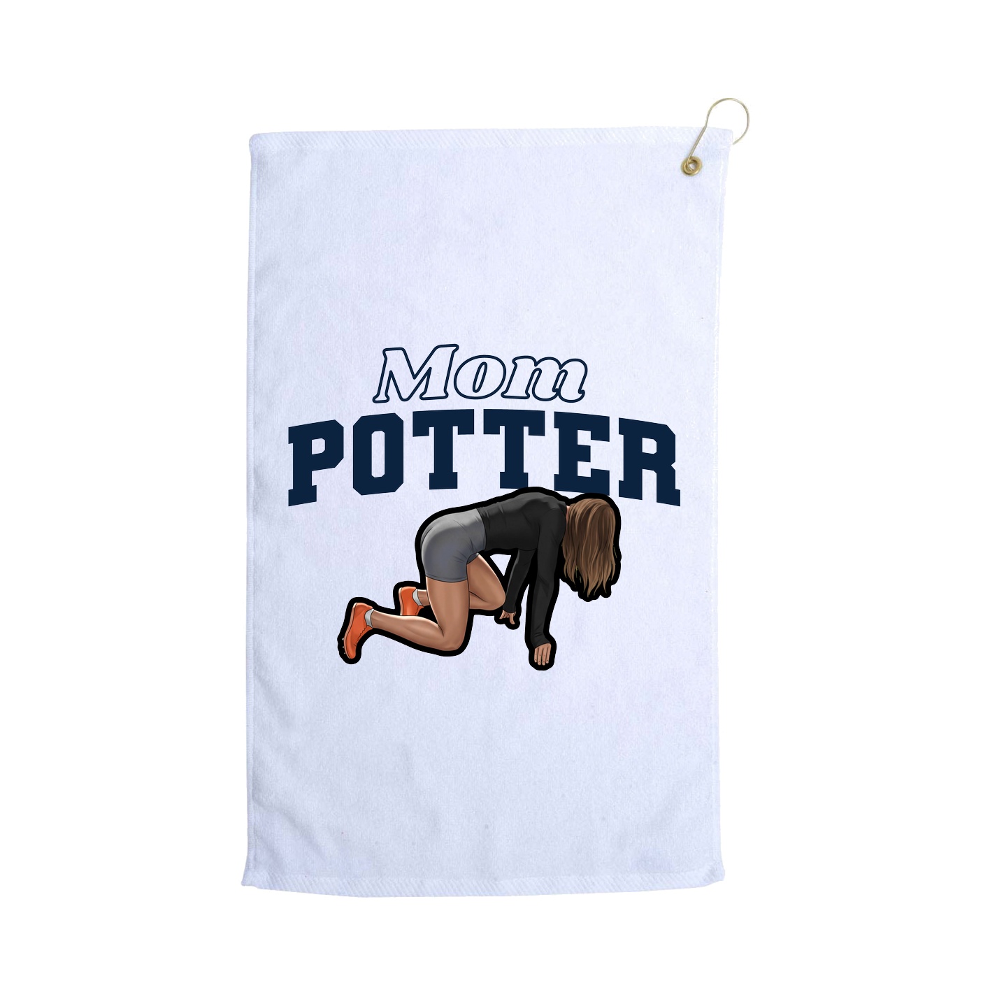Golf Towel — Mothers Day Block in White