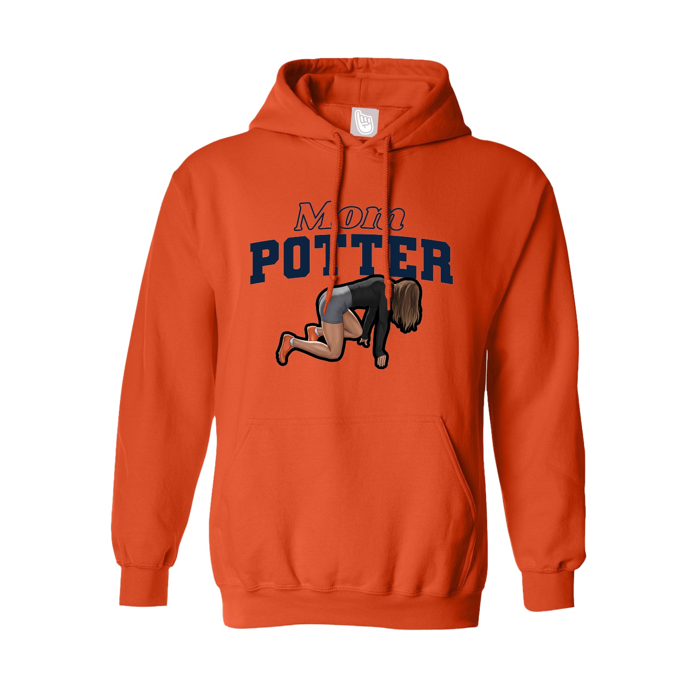 Youth Hoodie — Mothers Day Block in Orange