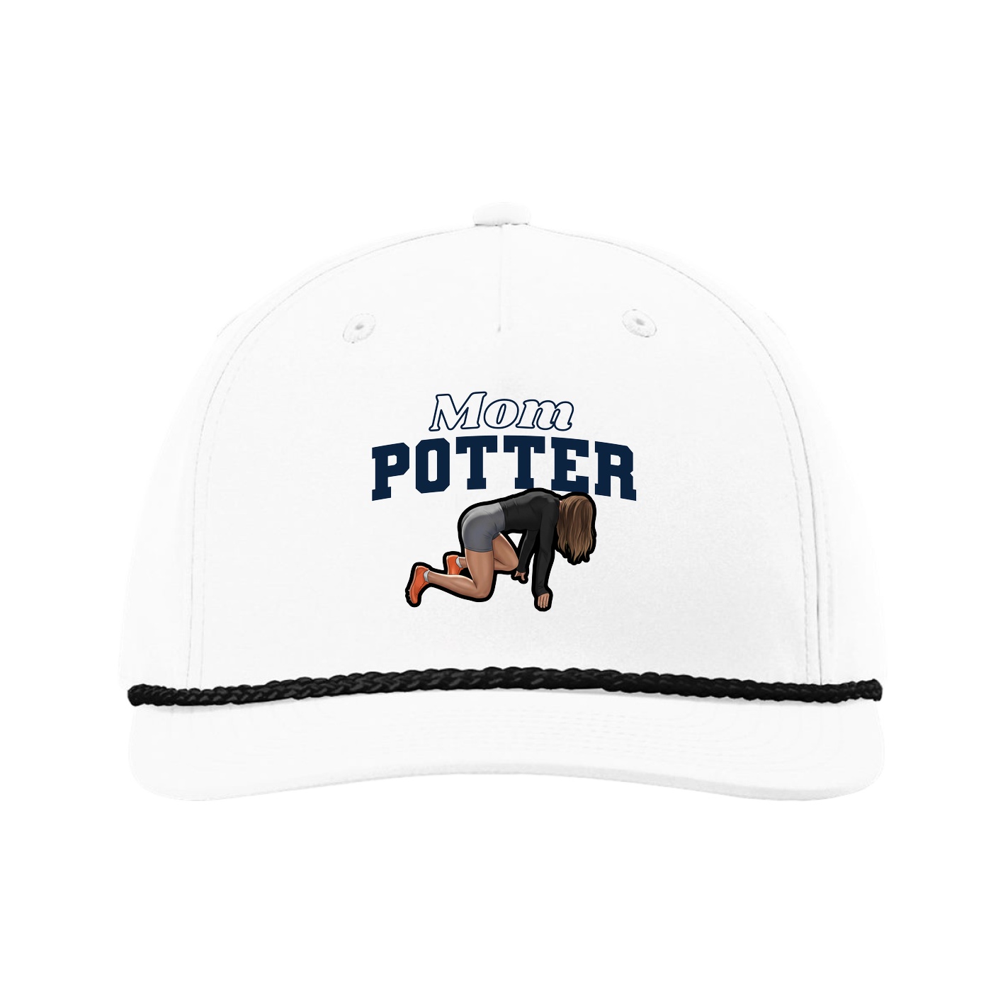 Five-Panel Classic Rope Cap — Mothers Day Block in White