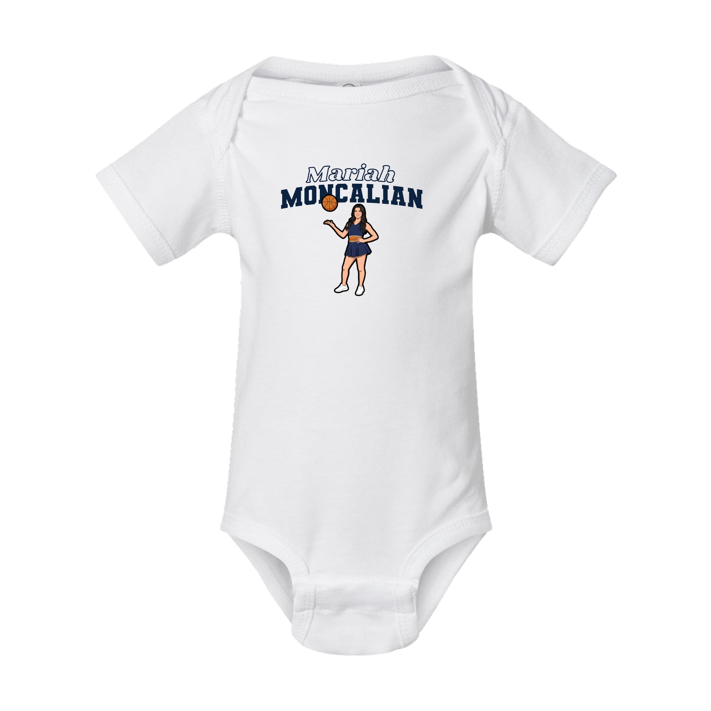 Baby Onesie — Name Arch in White