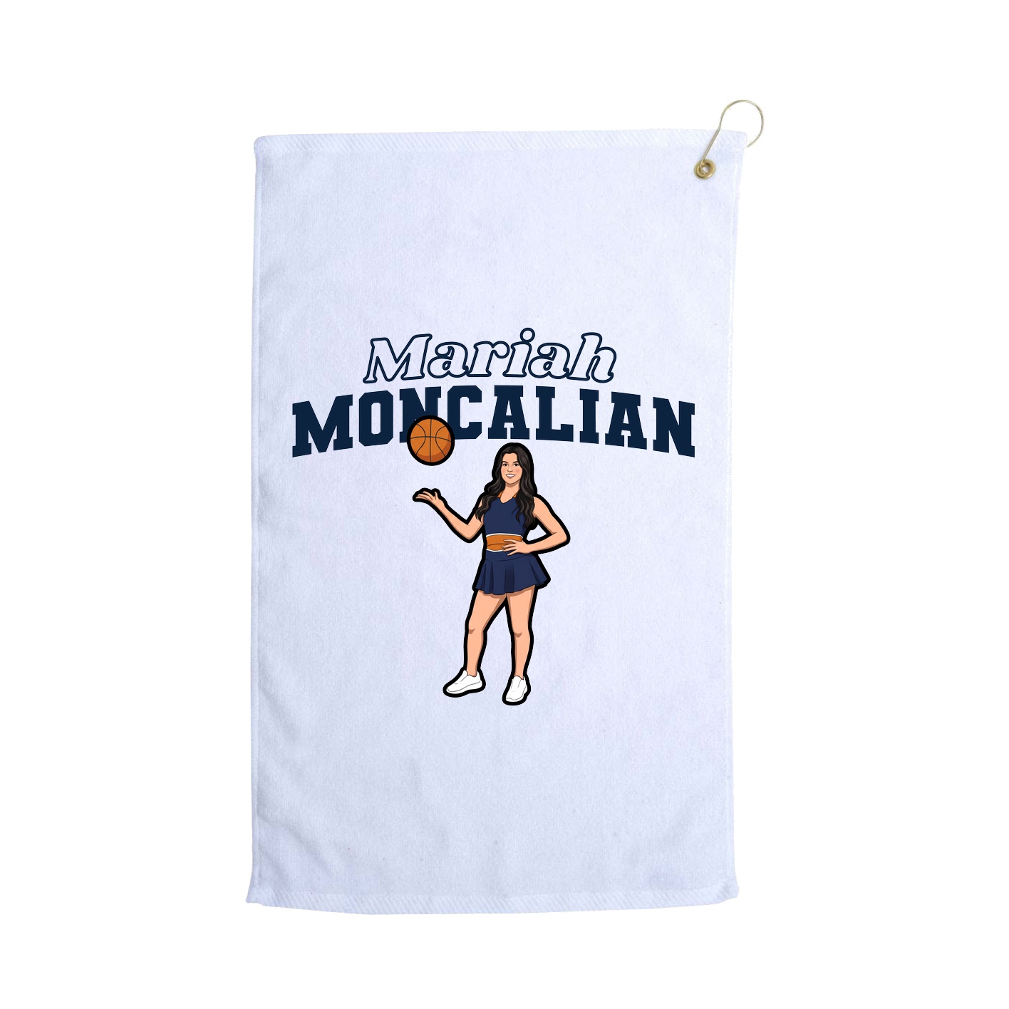 Golf Towel — Name Arch in White