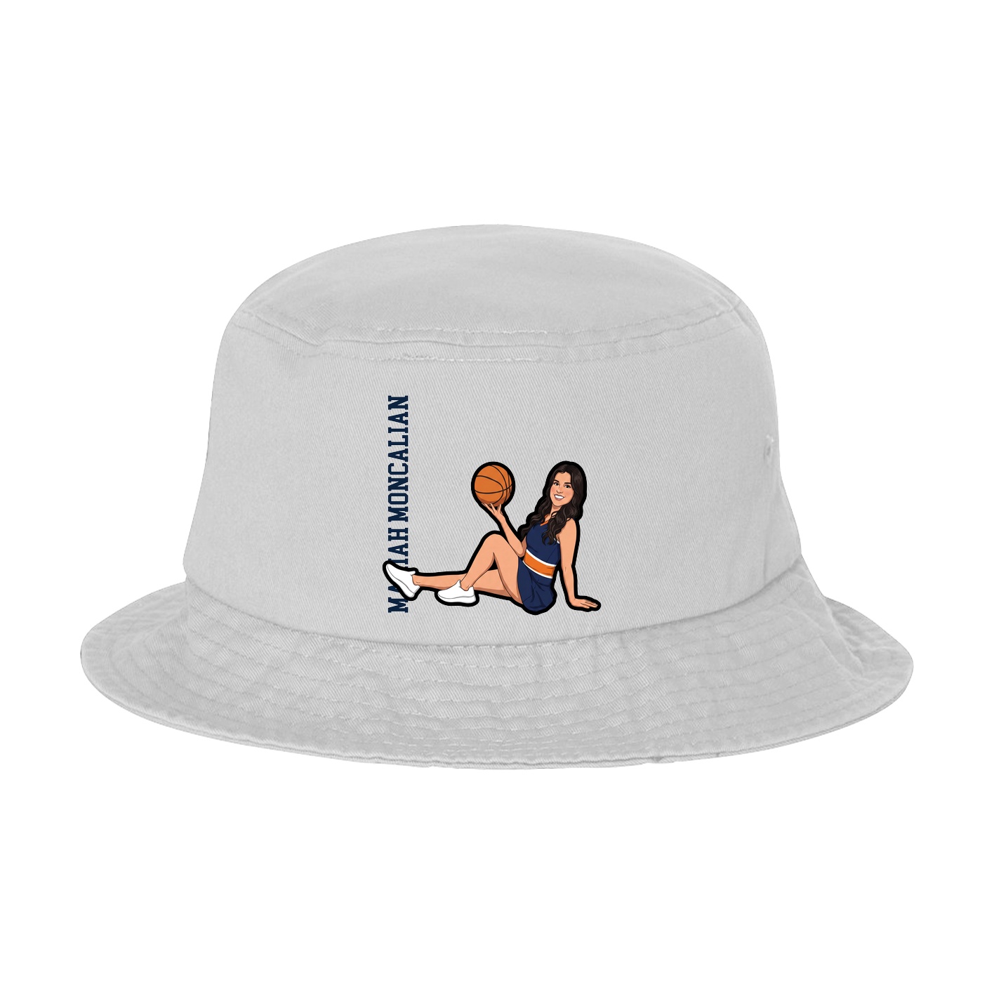 Bucket Cap — Name Vertical in White