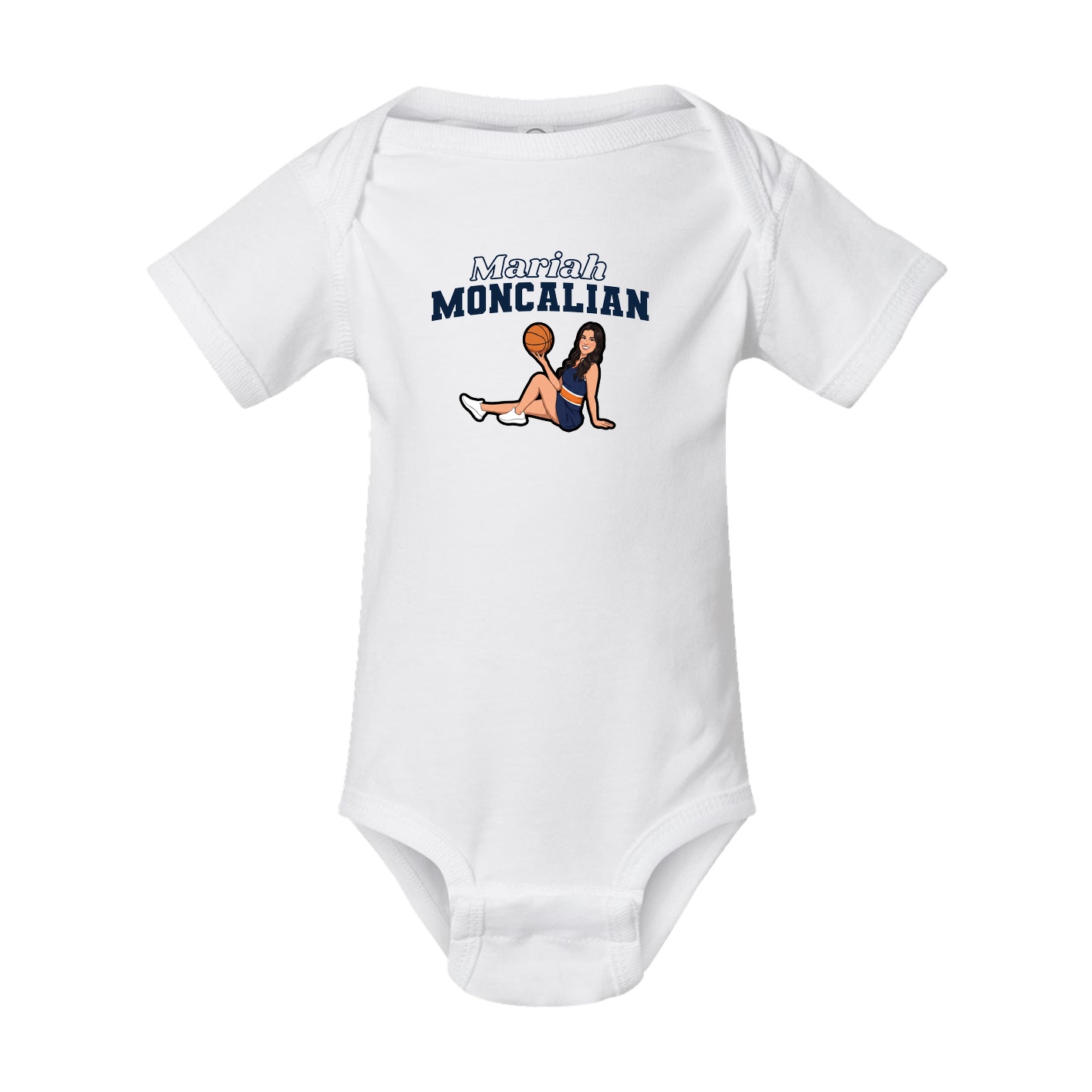 Baby Onesie — Name Arch in White