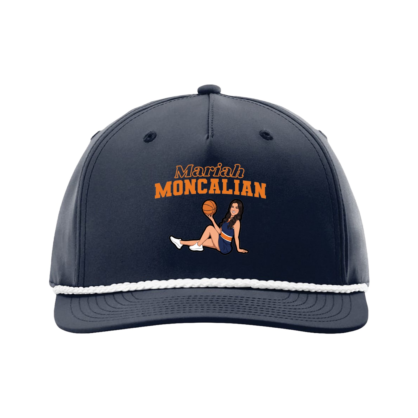 Five-Panel Classic Rope Cap — Name Arch in Navy