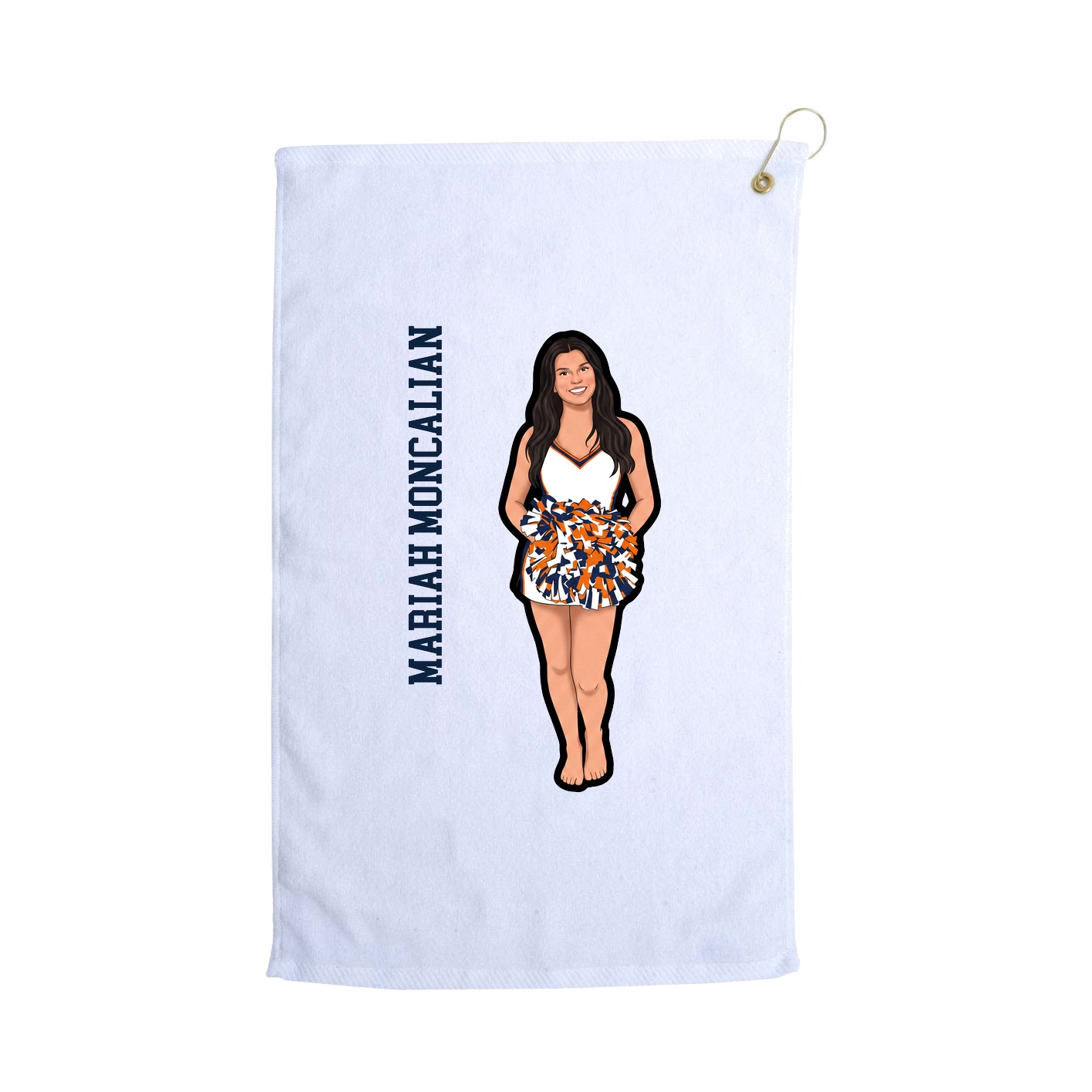 Golf Towel — Name Vertical in White