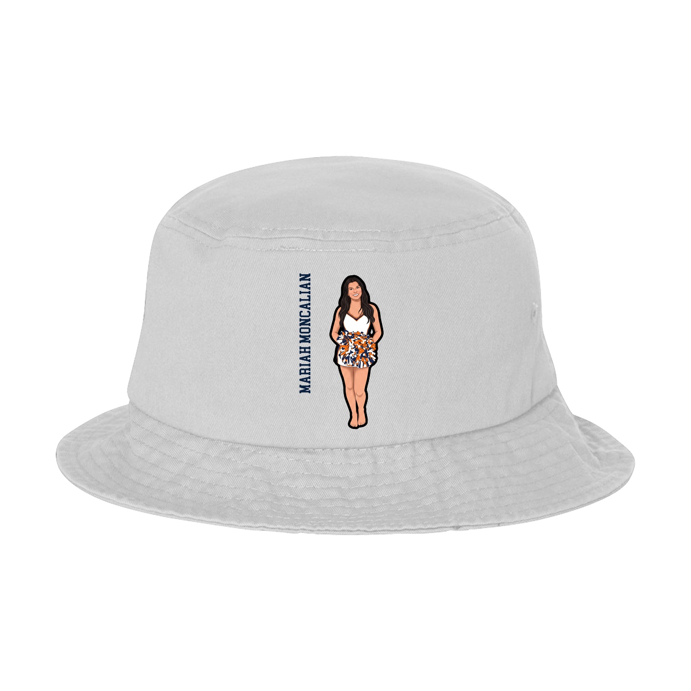 Bucket Cap — Name Vertical in White