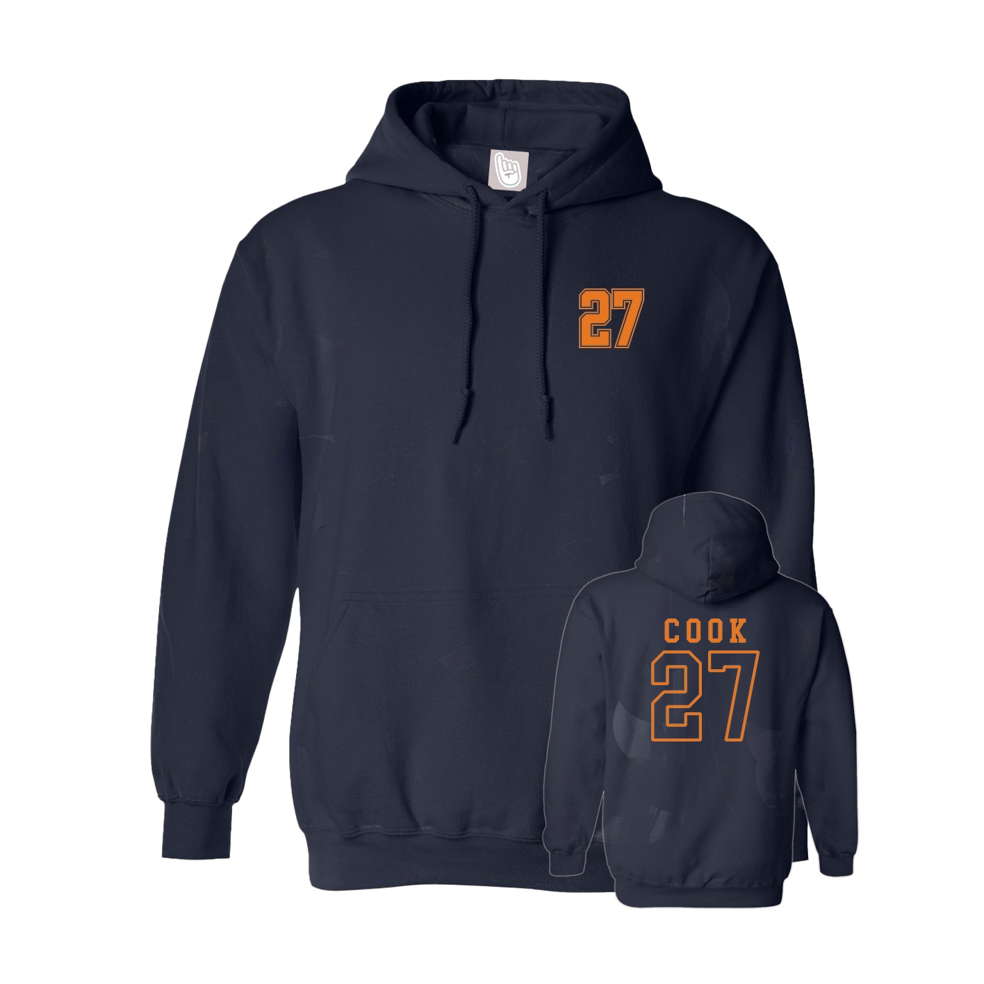 Hoodie — Chest Back in Navy