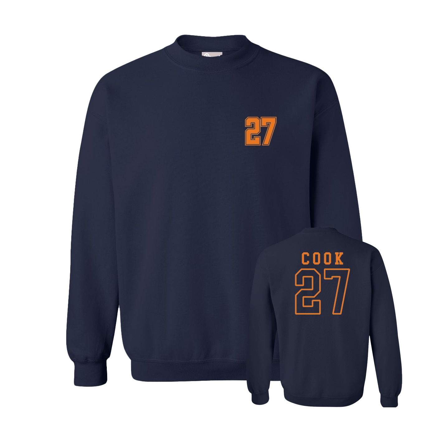 Fleece Crew — Chest Back in Navy
