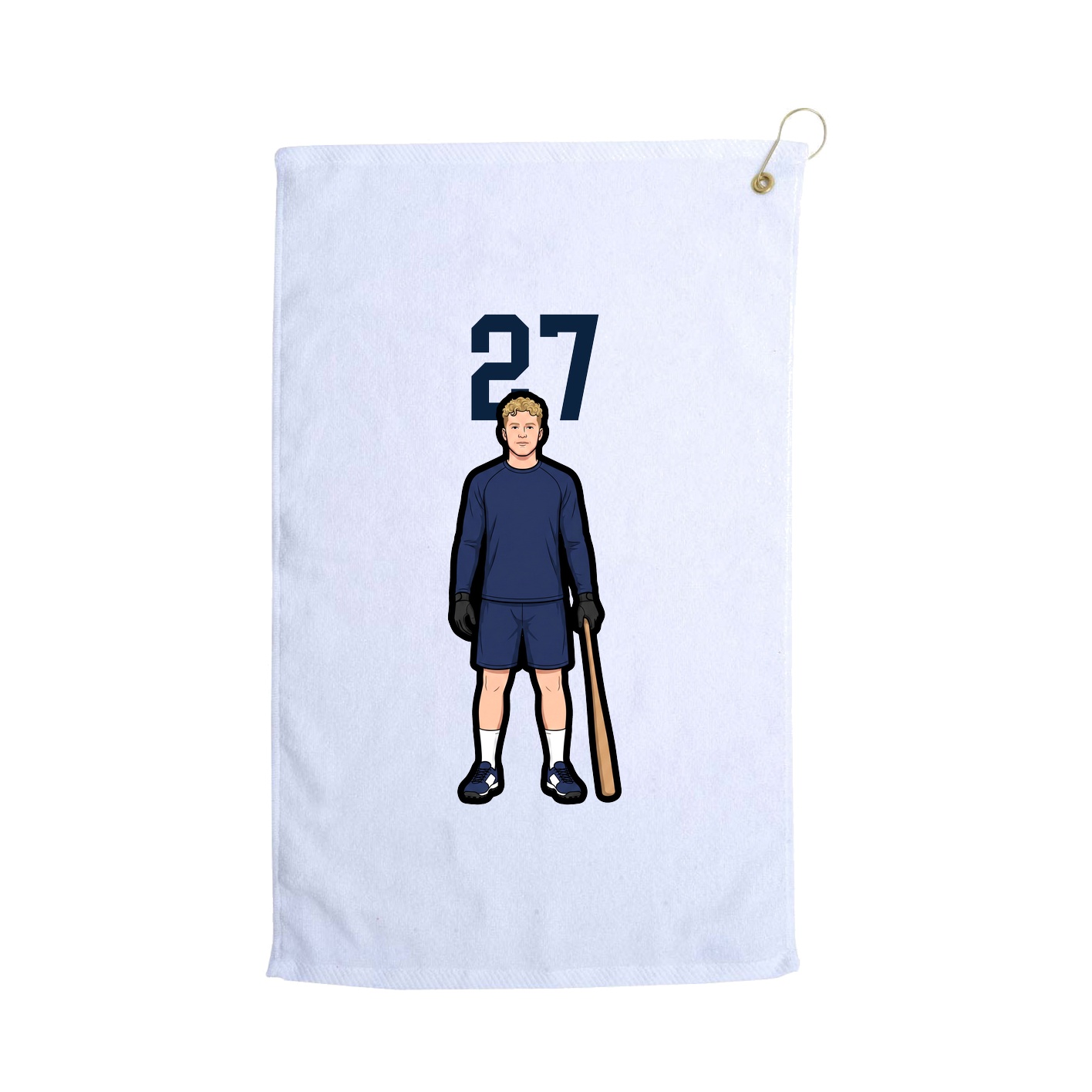 Golf Towel — Number Top in White
