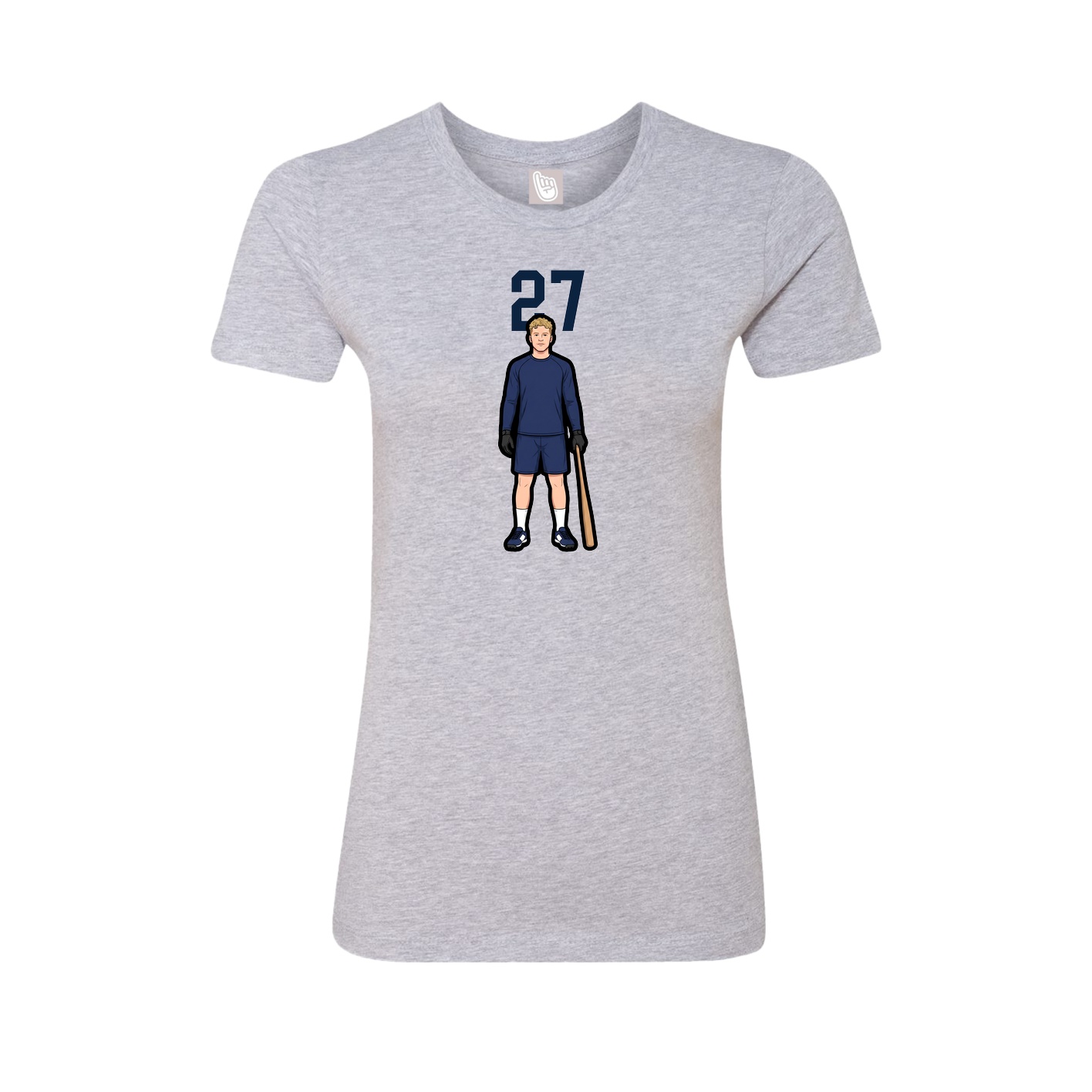 Fitted Women's Tee — Number Top in Grey