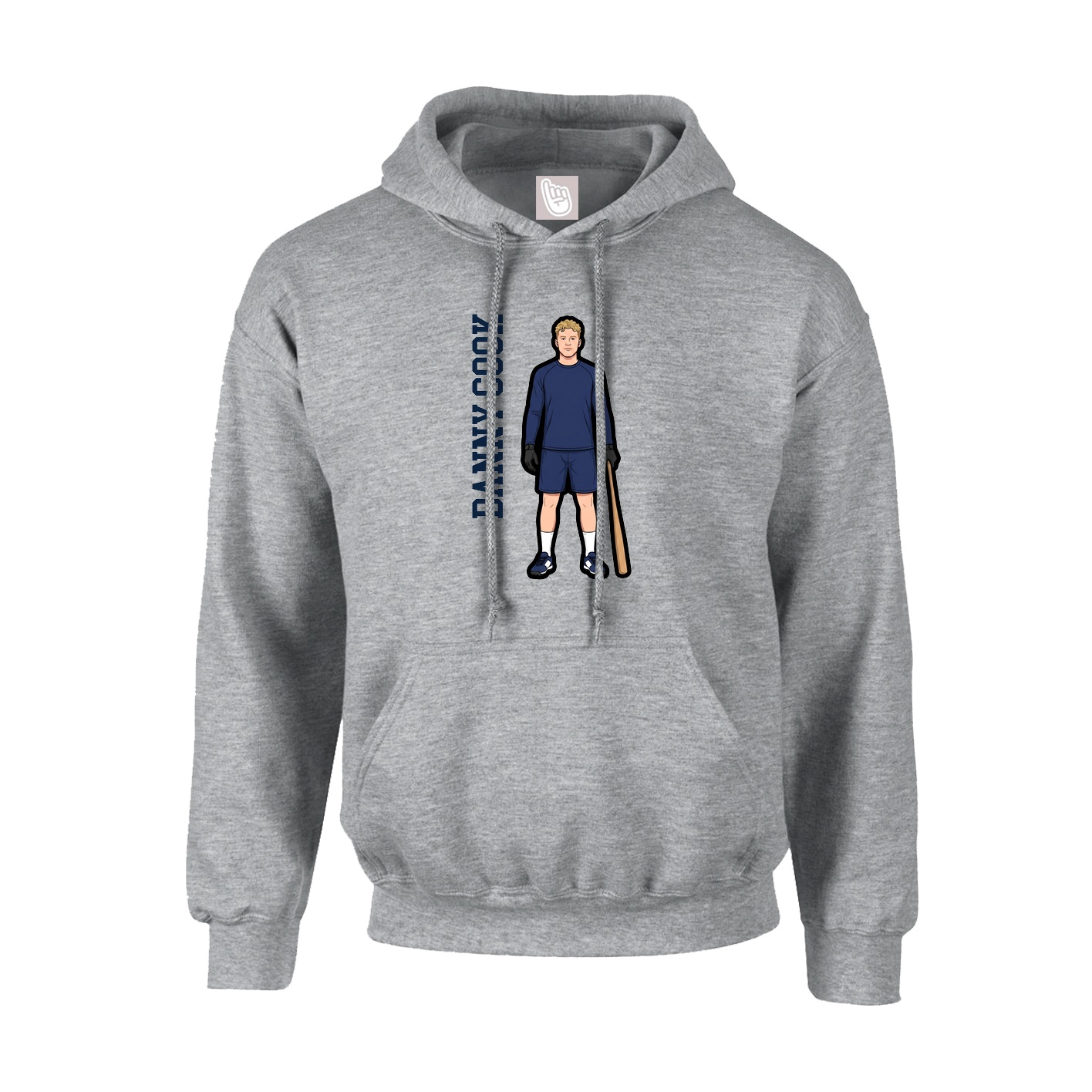 Youth Hoodie — Name Vertical in Grey